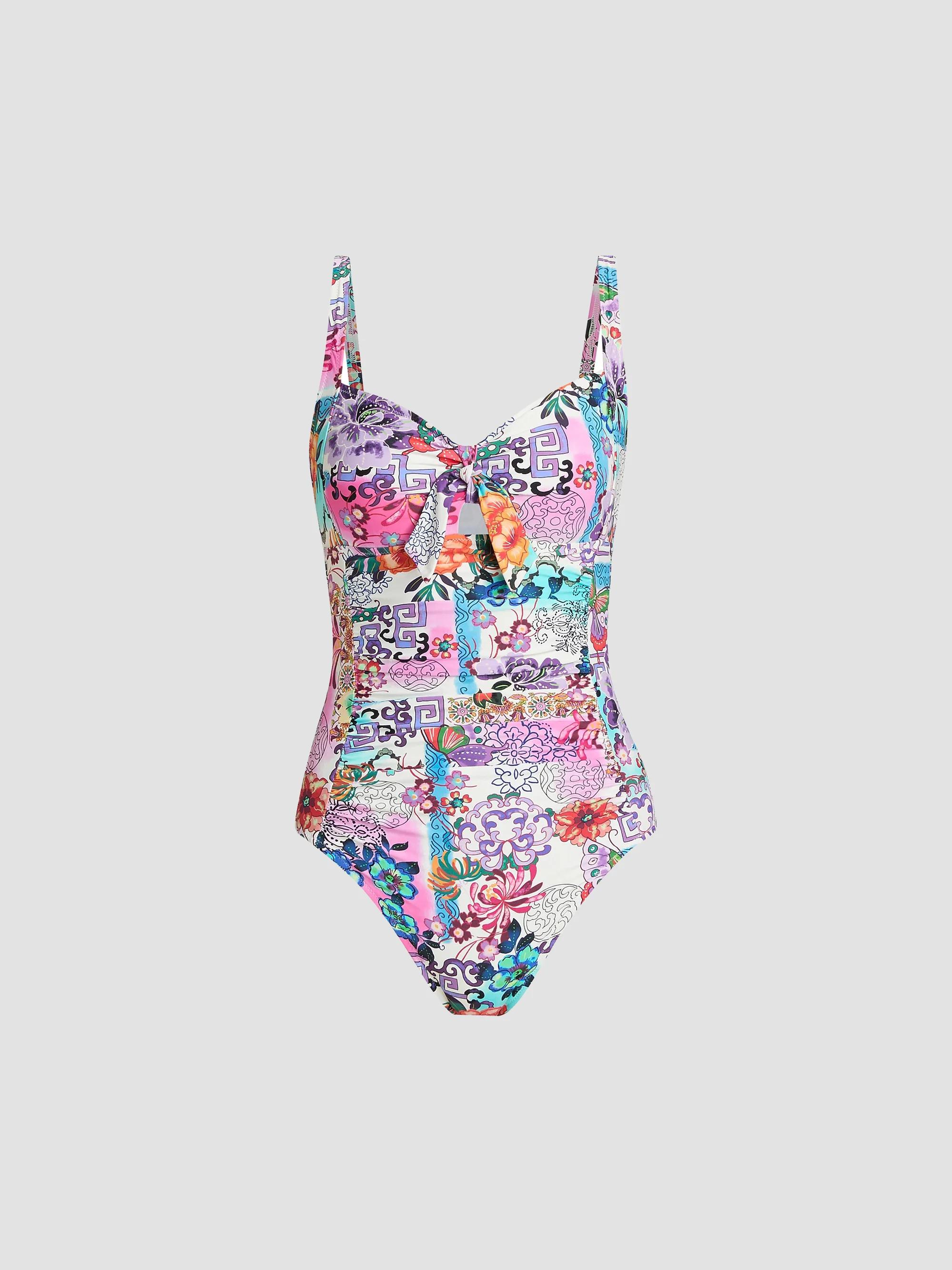 Johnny Was Roseum Ruched Floral One-Piece Swimsuit | Saks Fifth Avenue