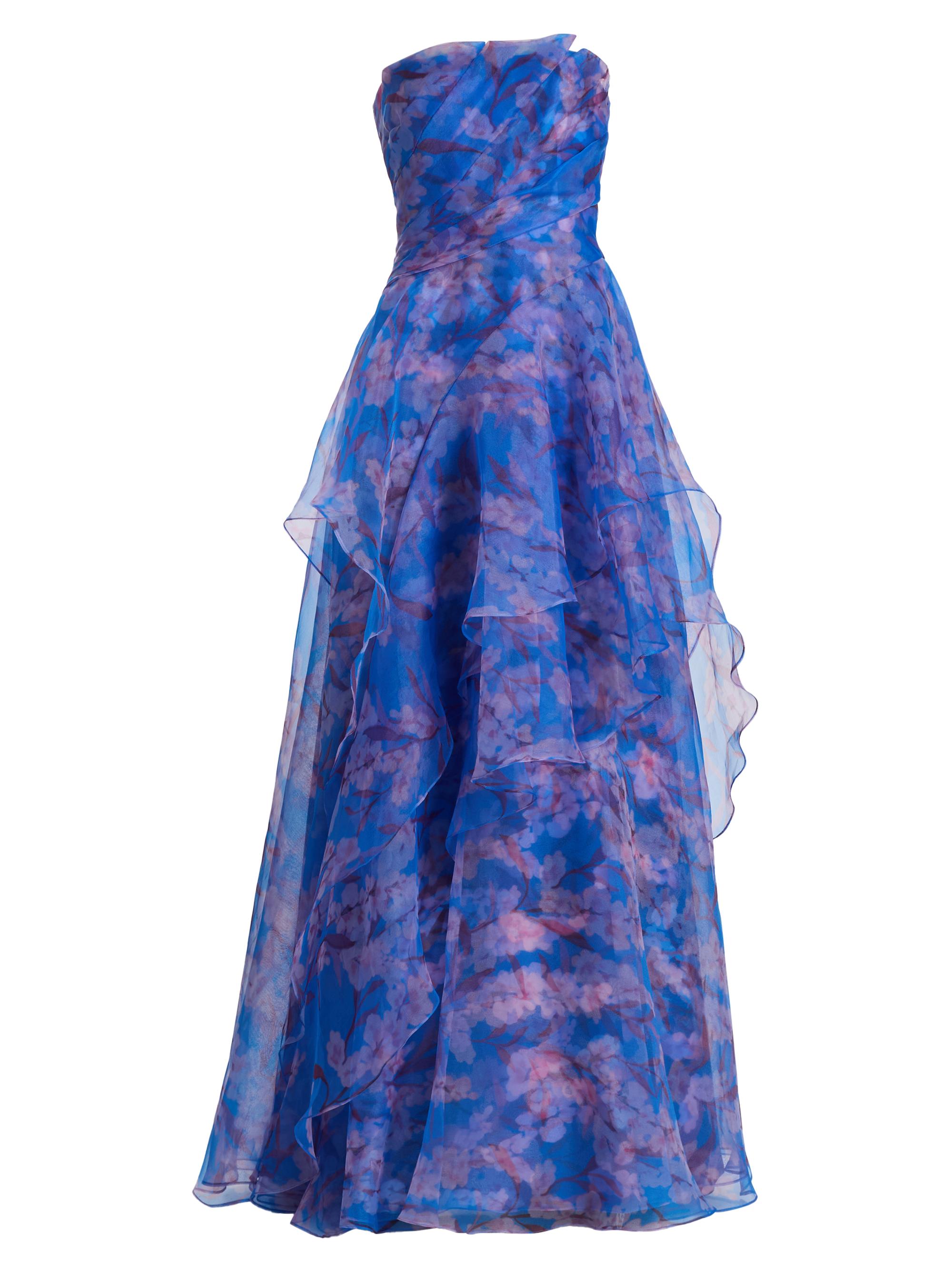 Theia Women's Orelia Organza Strapless Gown - Lavendar Haze