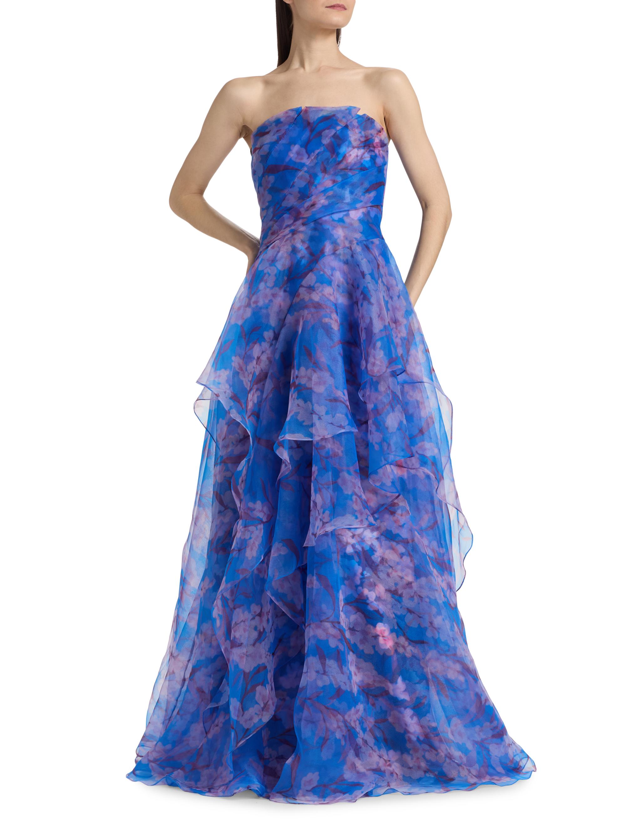 Theia Women's Orelia Organza Strapless Gown - Lavendar Haze | Thumbnail 3
