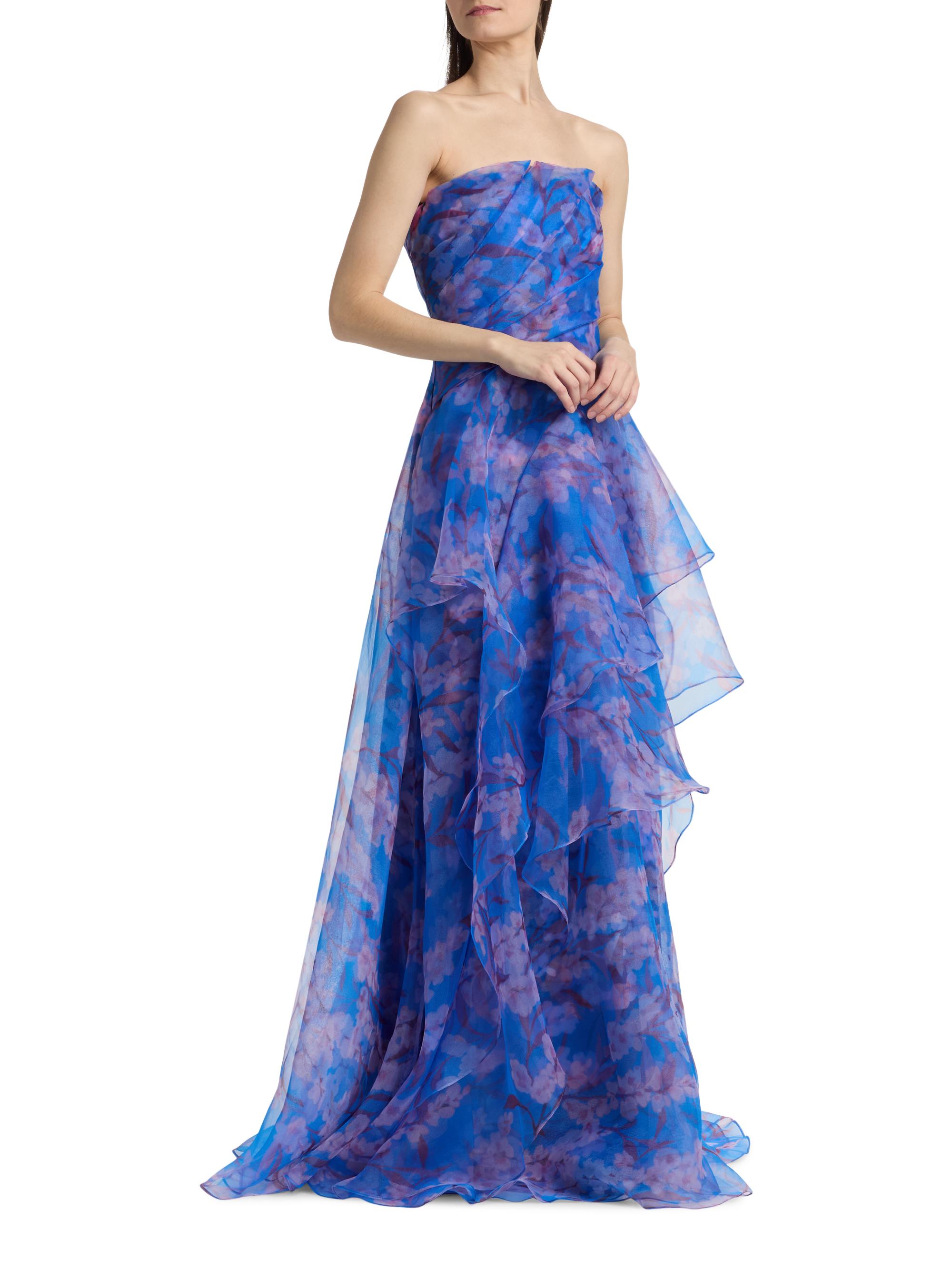 Theia Women's Orelia Organza Strapless Gown - Lavendar Haze | Thumbnail 4