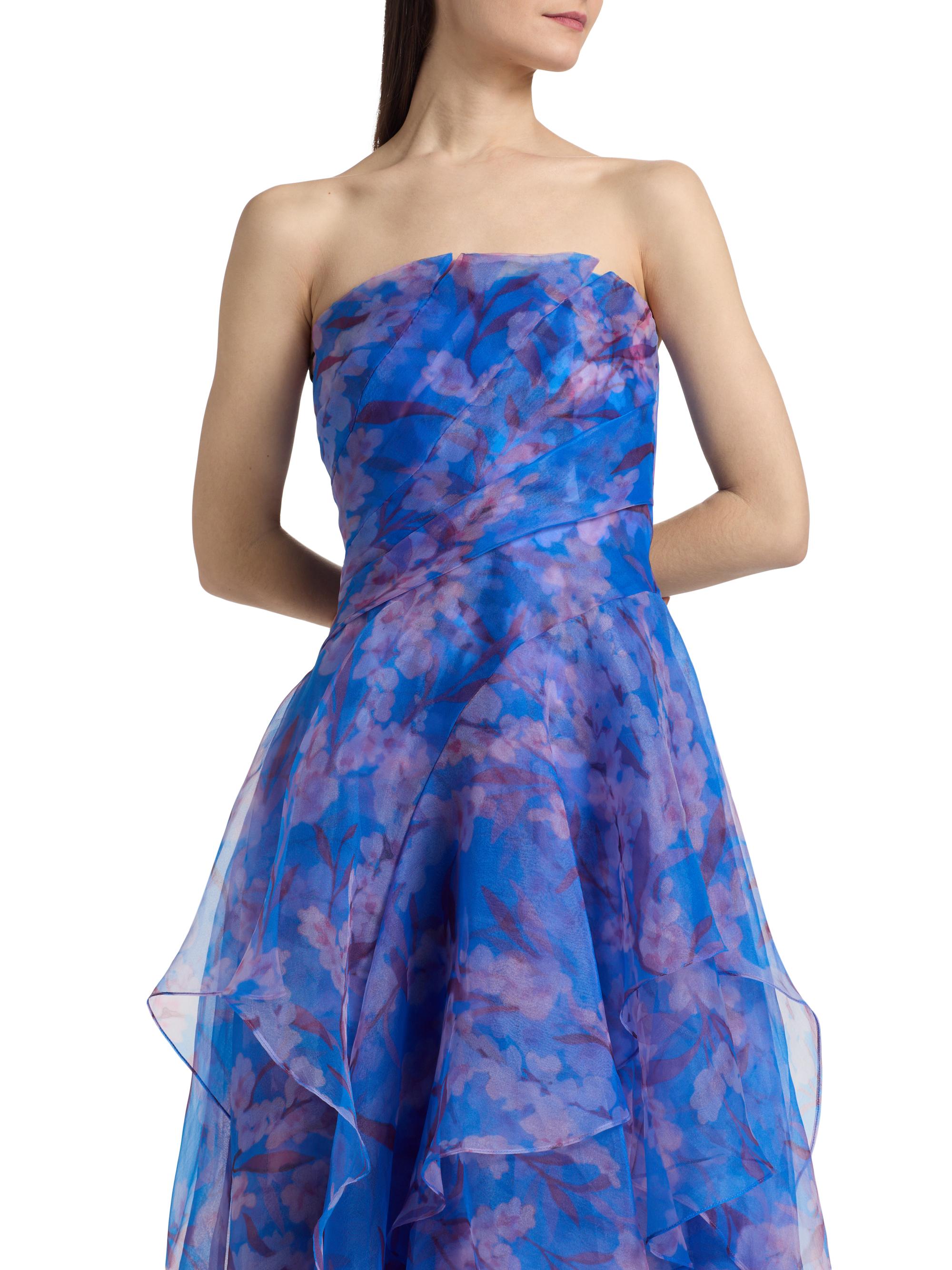 Theia Women's Orelia Organza Strapless Gown - Lavendar Haze | Thumbnail 6