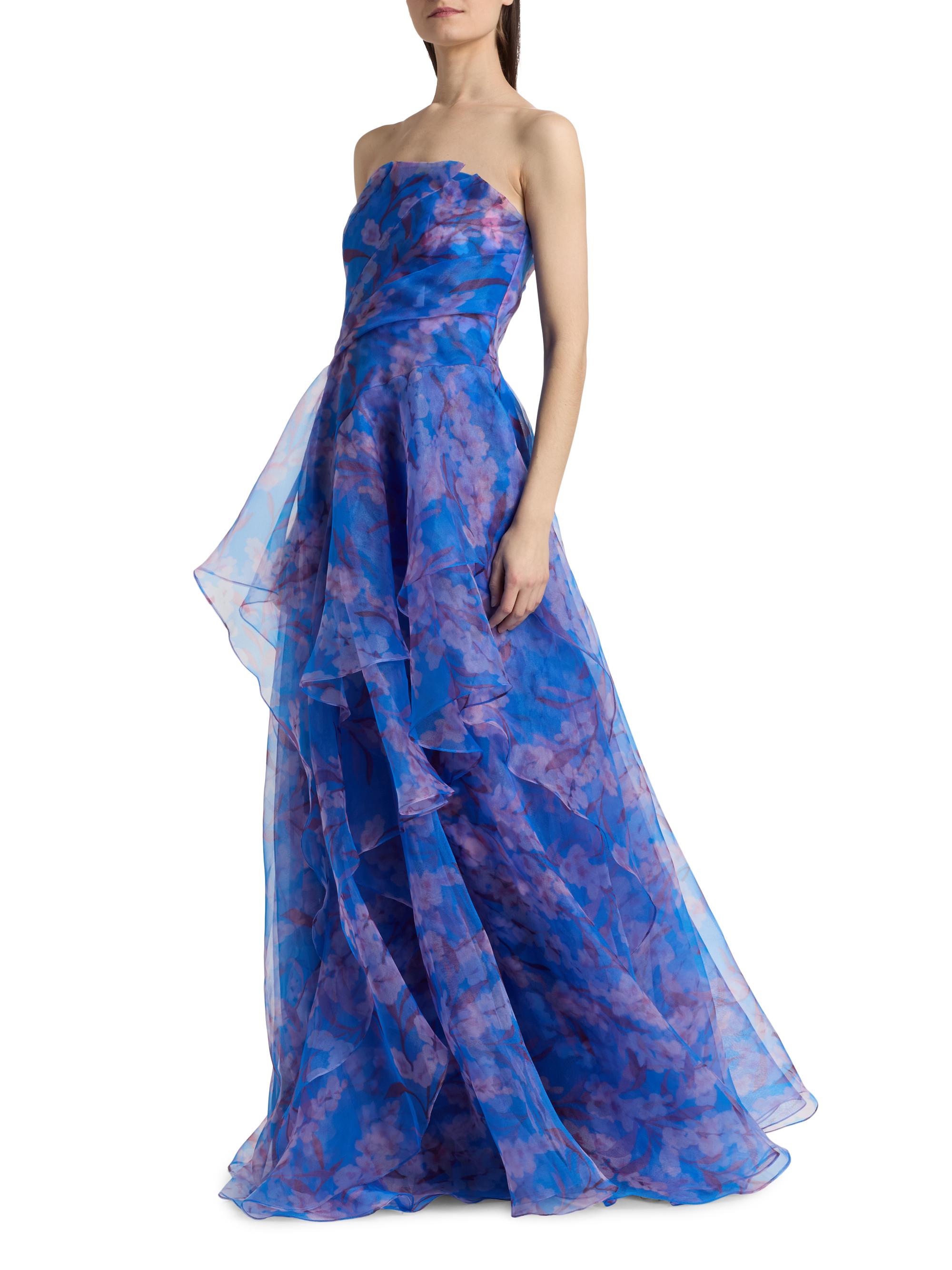 Theia Women's Orelia Organza Strapless Gown - Lavendar Haze | Thumbnail 2
