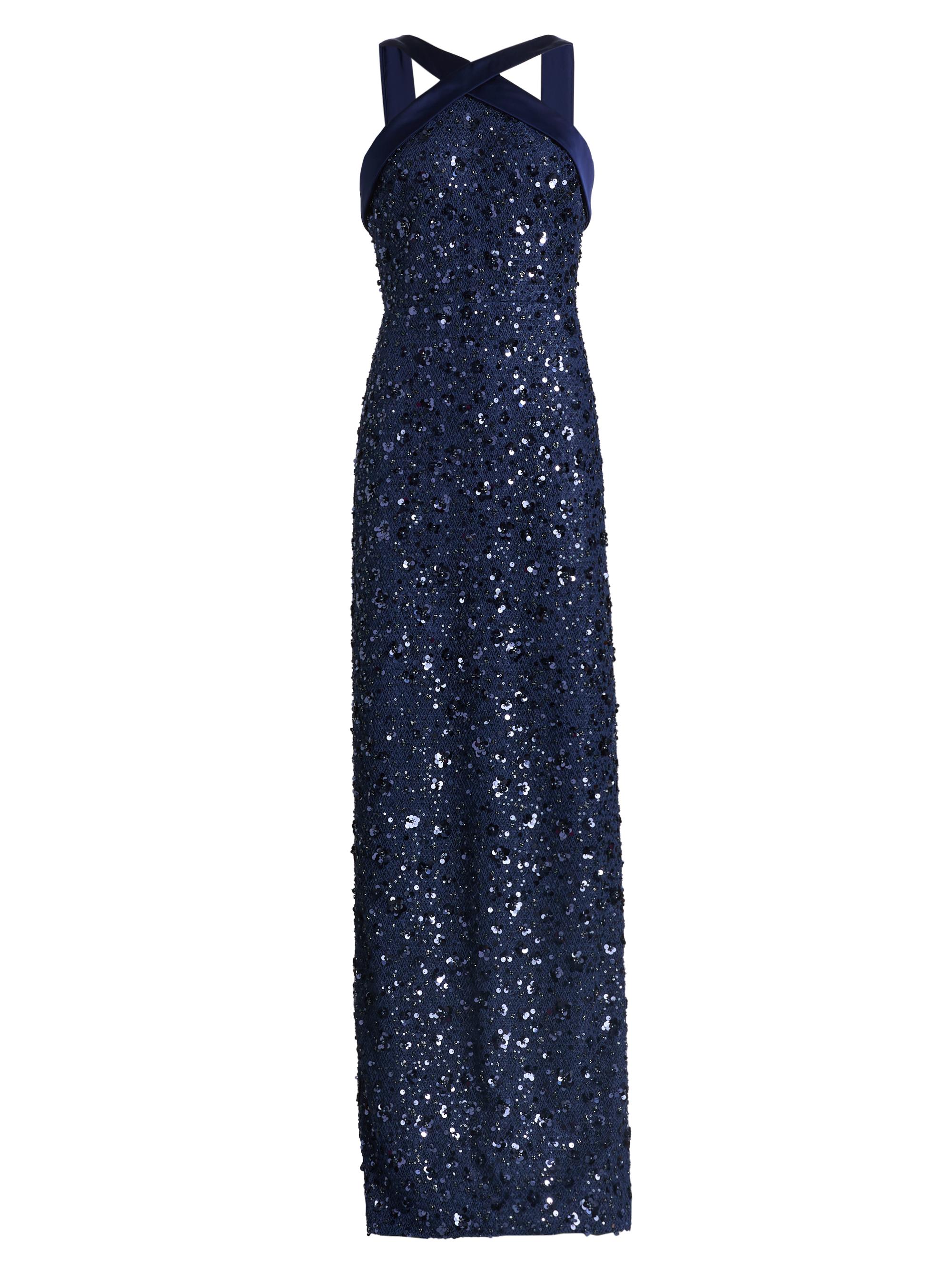 theia blue sequin dress Theia - Cloud Blue Sequin Dress