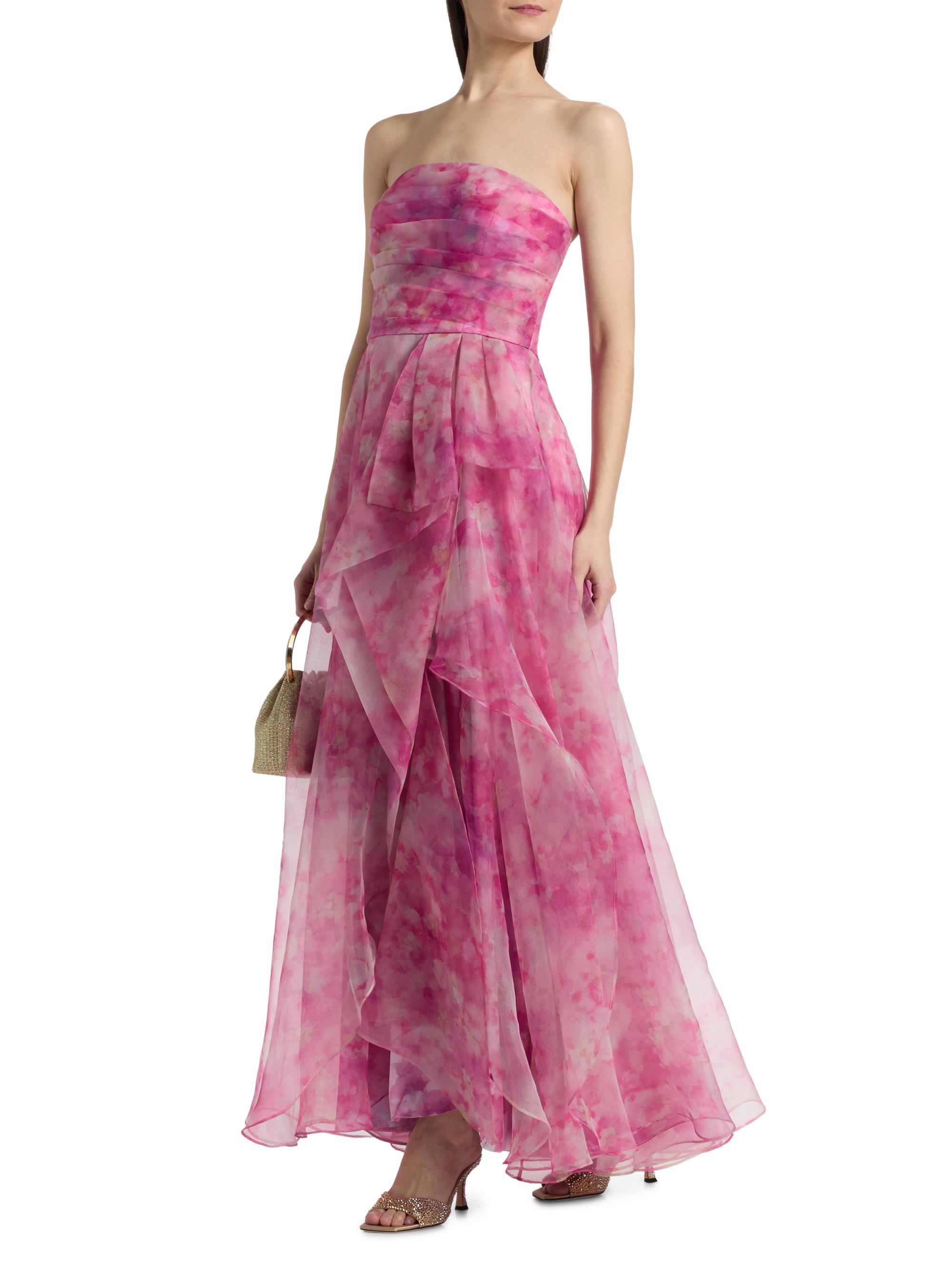 Theia Women's Fahreta Strapless Gown - Blushberry Wildflowers | Thumbnail 4