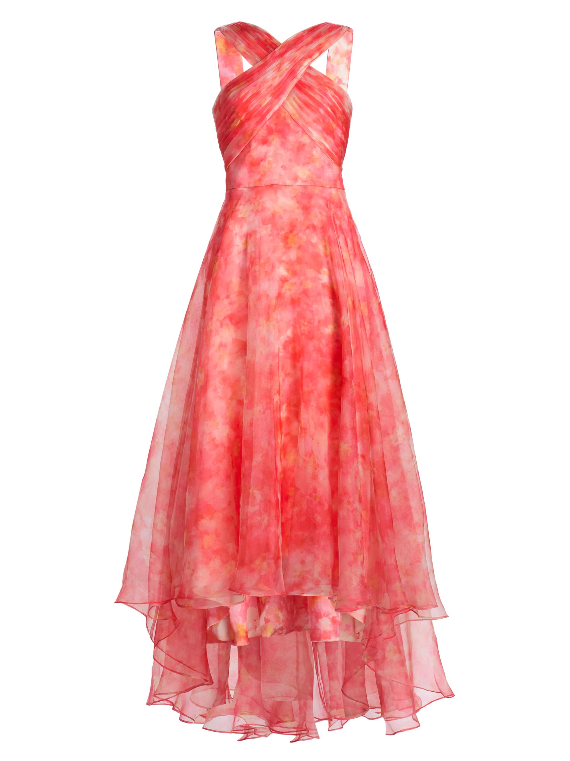 theia v neck satin dress Valencia V Neck Satin Gown
