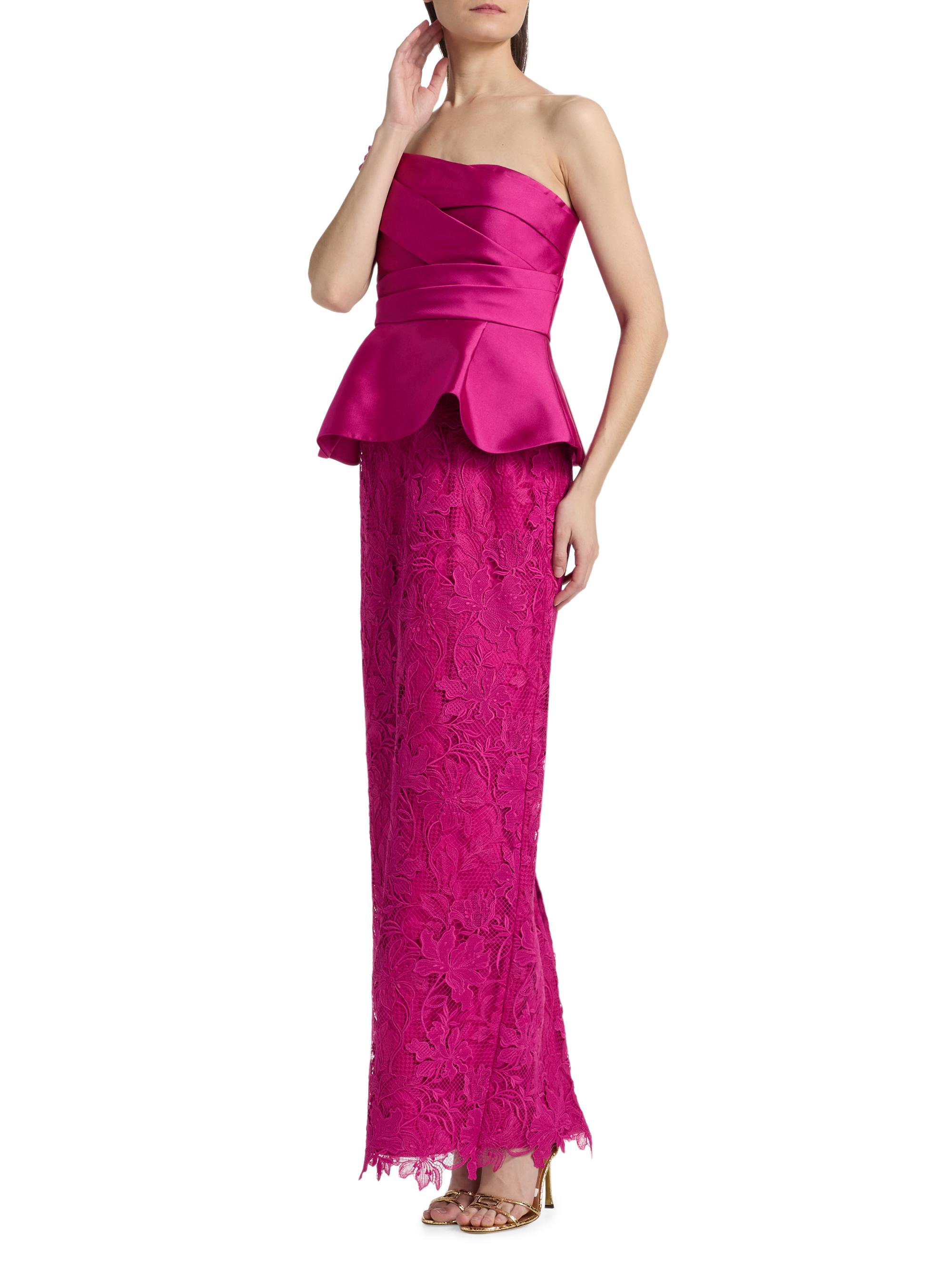 Theia Women's Colby Mikado & Lace One-Shoulder Gown - Kyoto Dust | Thumbnail 4