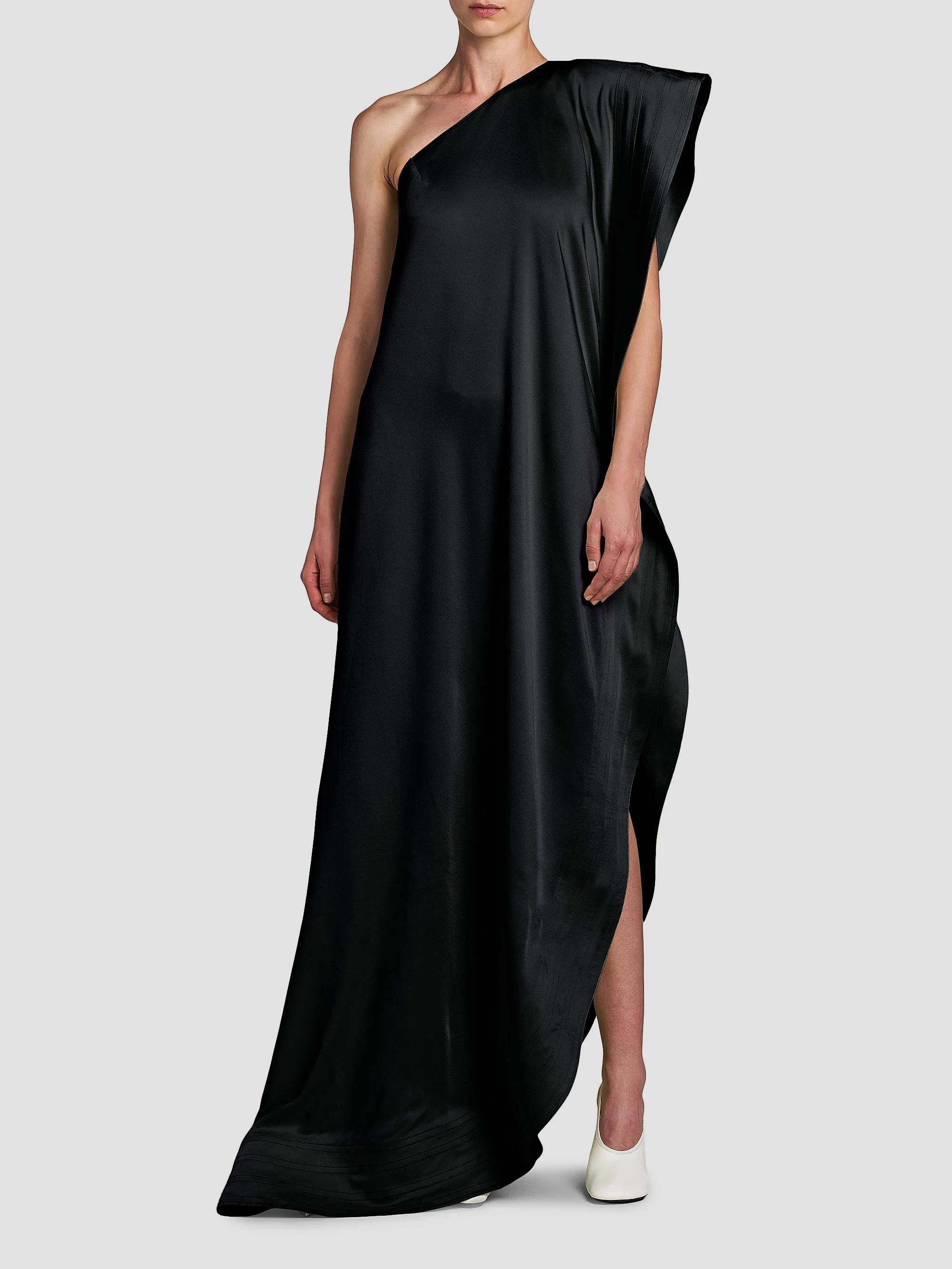 Stella McCartney Women's Envers Satin Asymmetric Cocktail Dress - Black