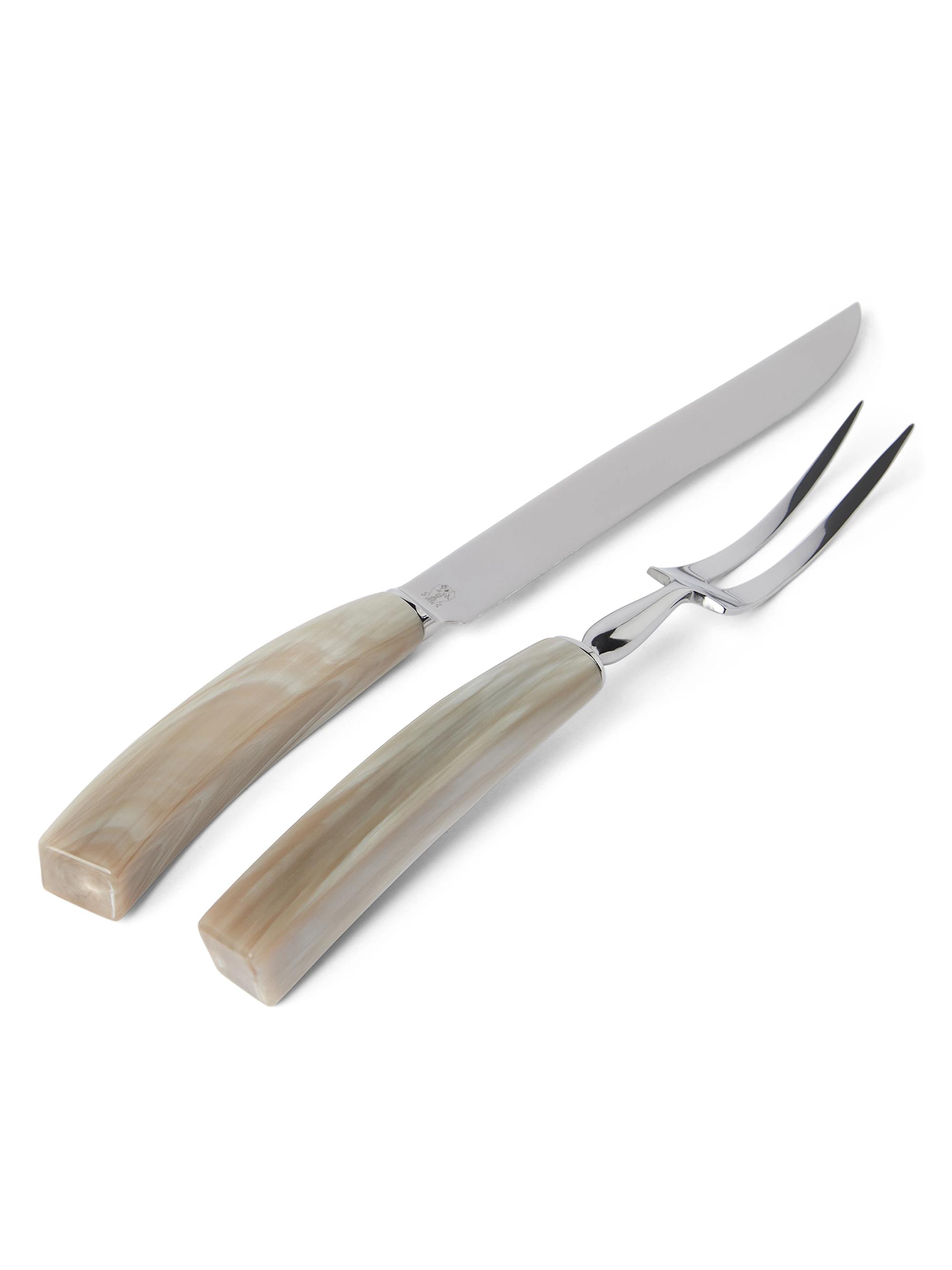 Brunello Cucinelli Buffalo Horn and Steel Carving Set - Natural Horn