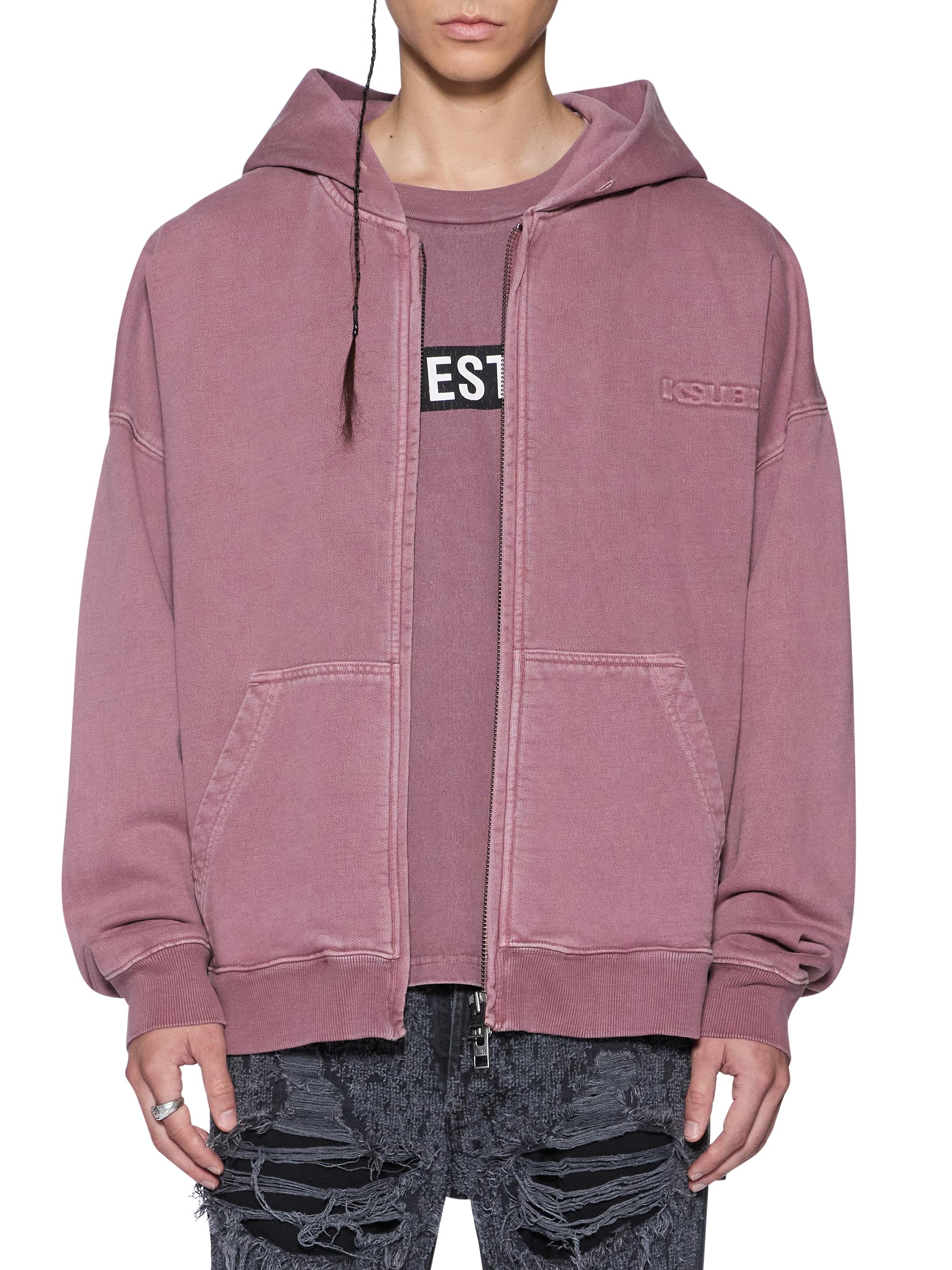 Ksubi Men's Future Memory Intruder Ekss Debossed Logo Full-Zip Hoodie - Purple