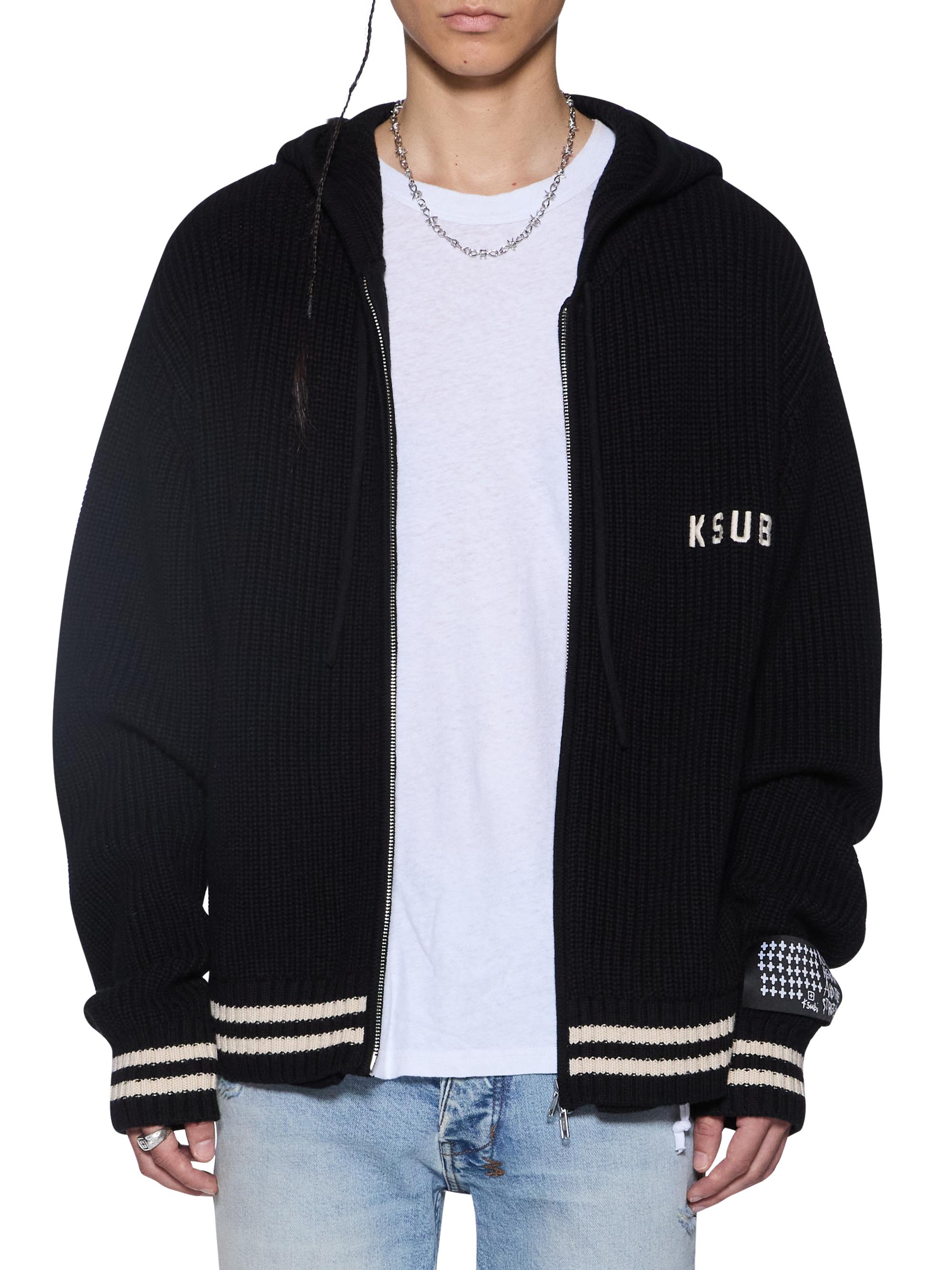 Ksubi Men's Future Memory Boxer Full-Zip Knit Hoodie - Black