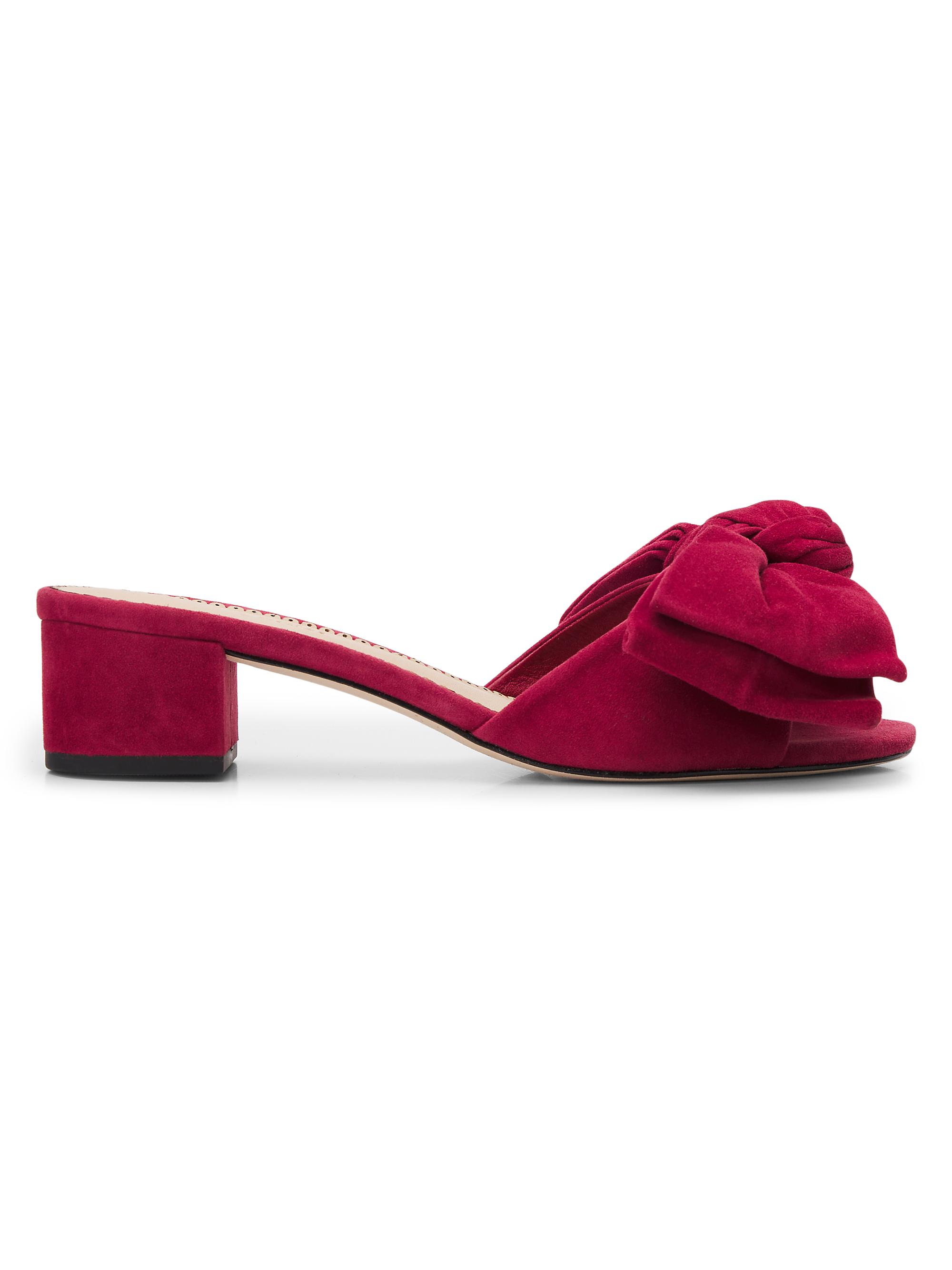 Cinq à Sept Women's Faith 40MM Bow-Detail Block-Heel Sandals - Berry Wine | Thumbnail 7