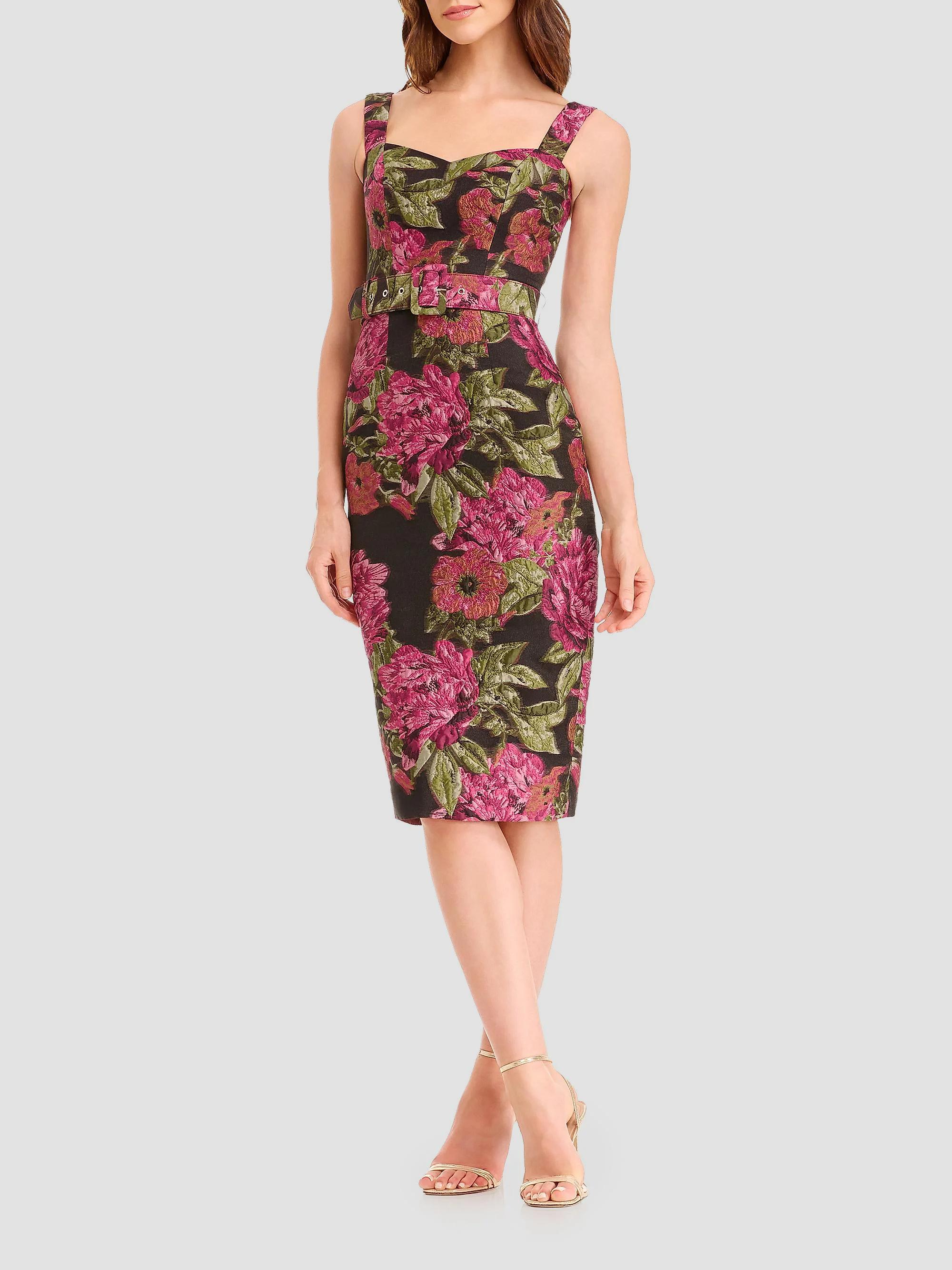Dress The Population Nicole Jacquard Midi-Dress | Saks Fifth Avenue