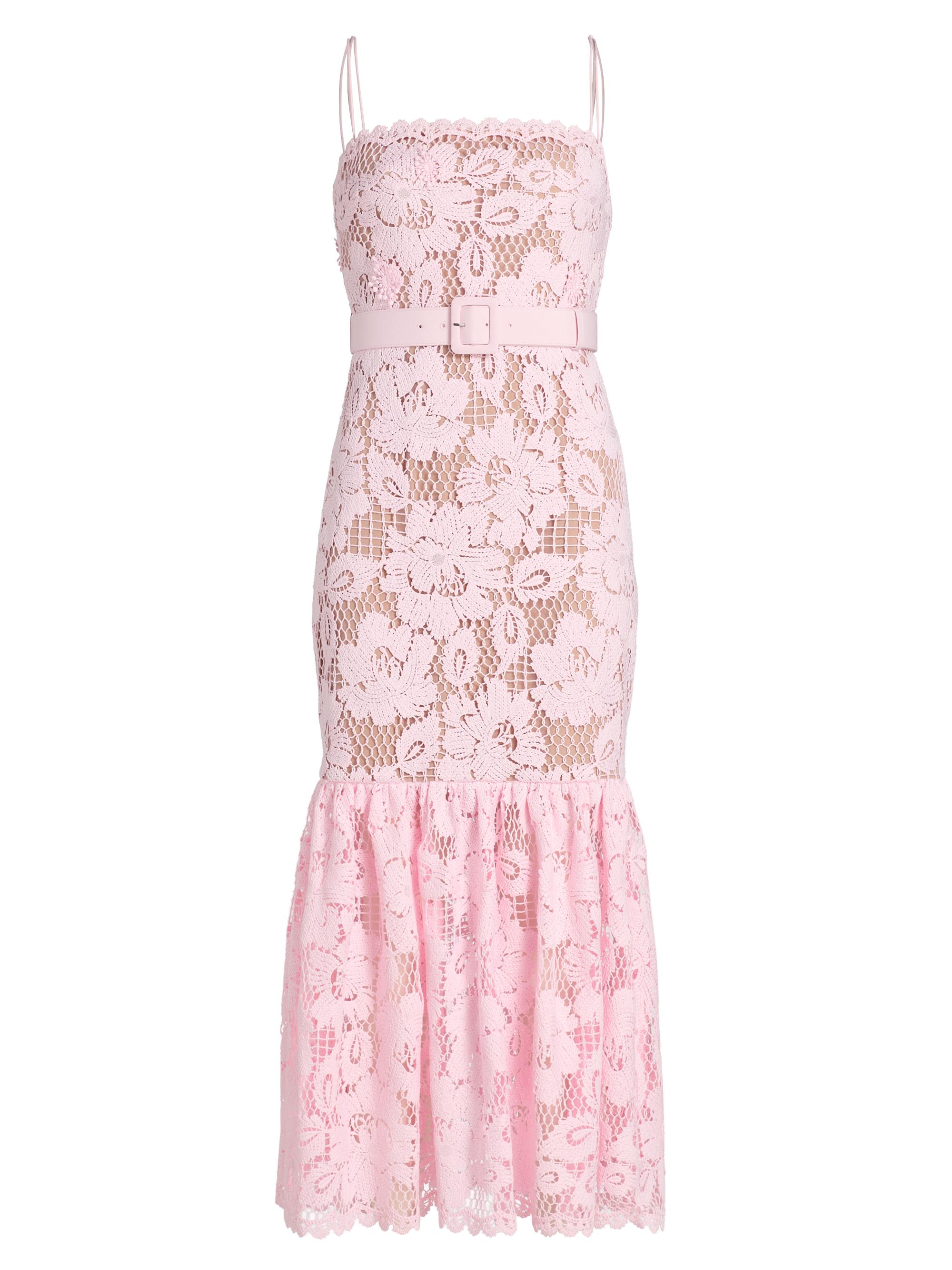 Self-Portrait Women's Tie-Waist Lace Midi-Dress - Pink