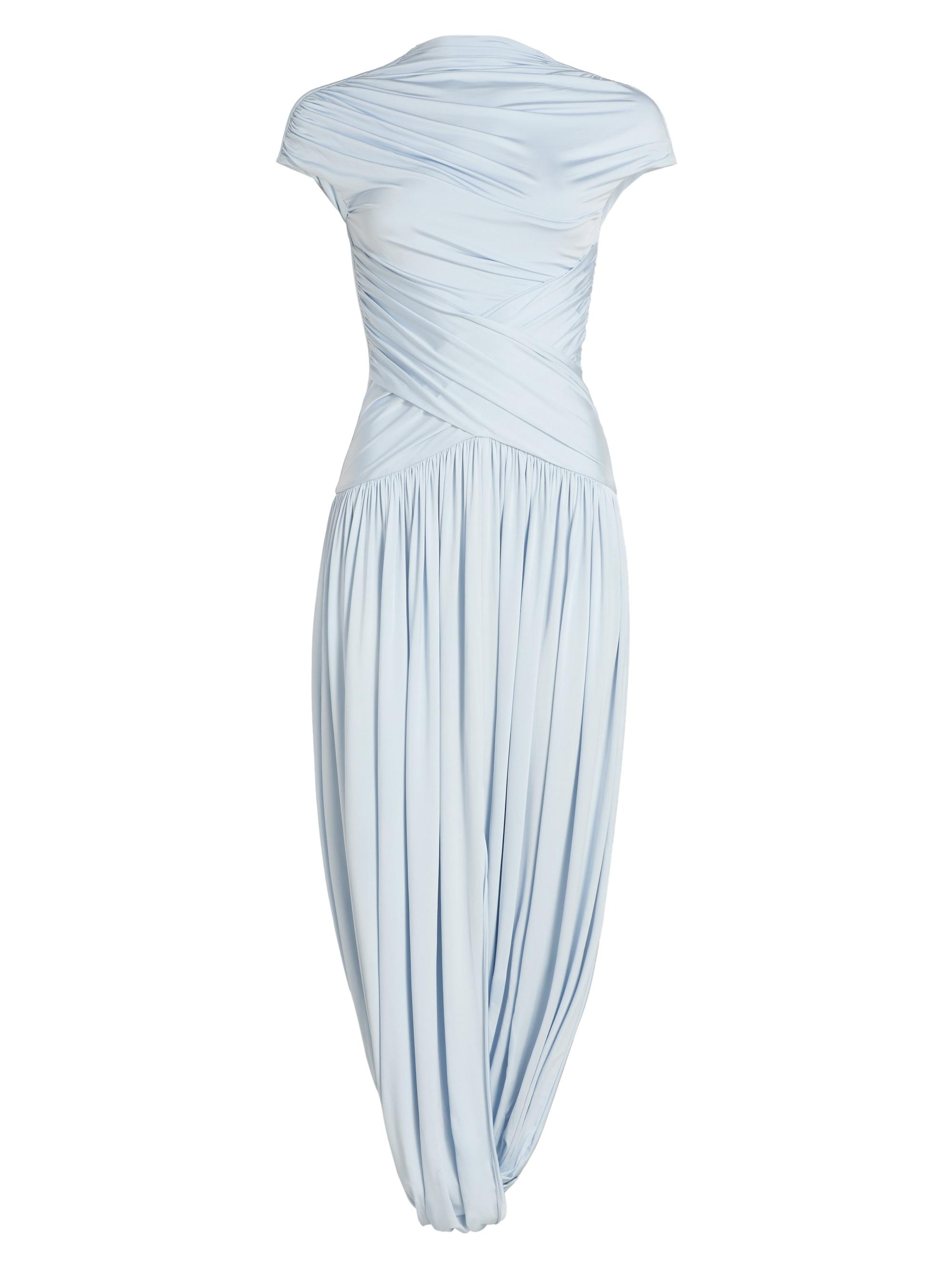 Self-Portrait Women's Ruched Twist-Front Jersey Midi-Dress - Blue