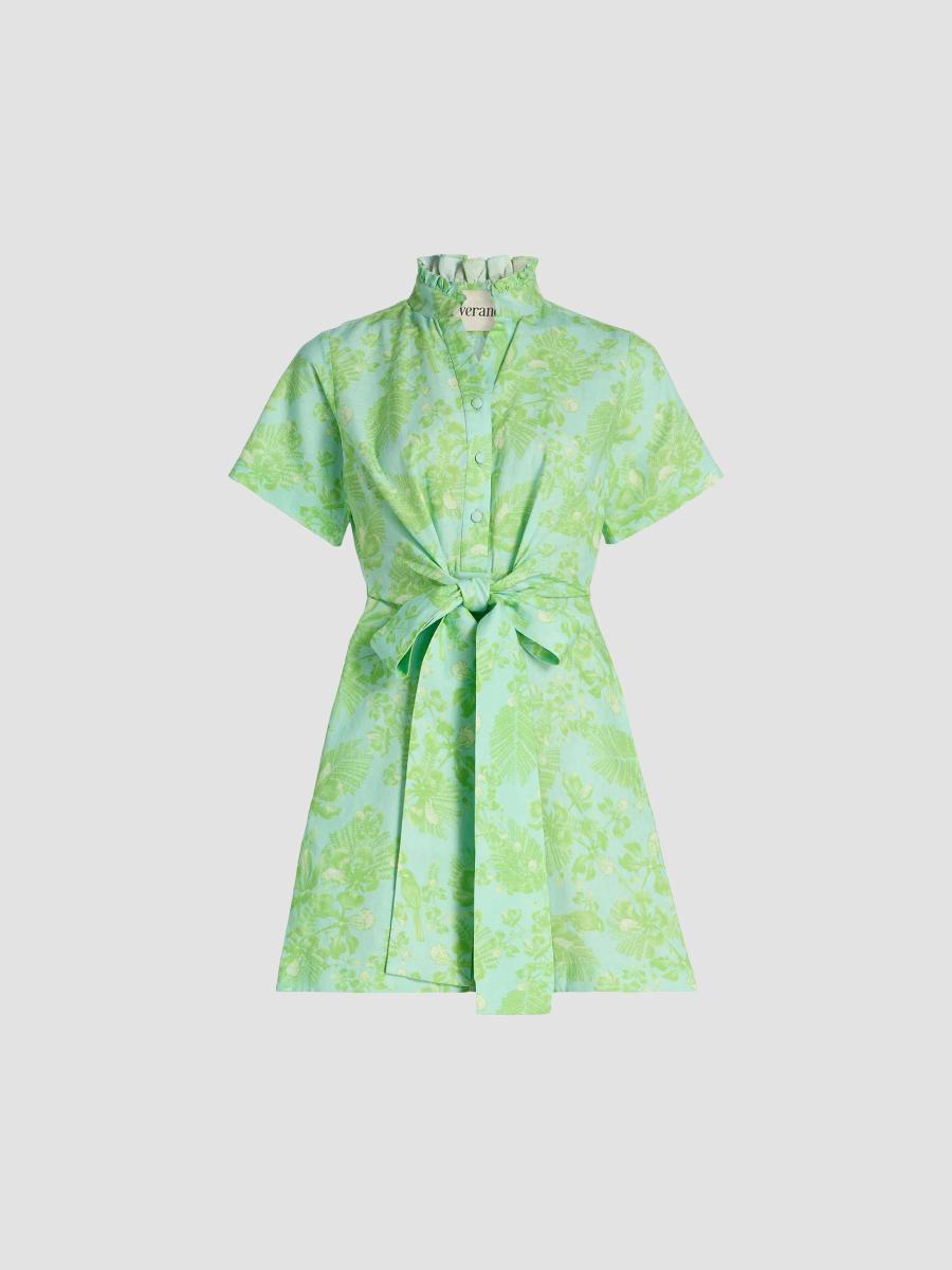 Verandah Ammama Bawa Floral Cotton-Linen Minidress | Saks Fifth Avenue