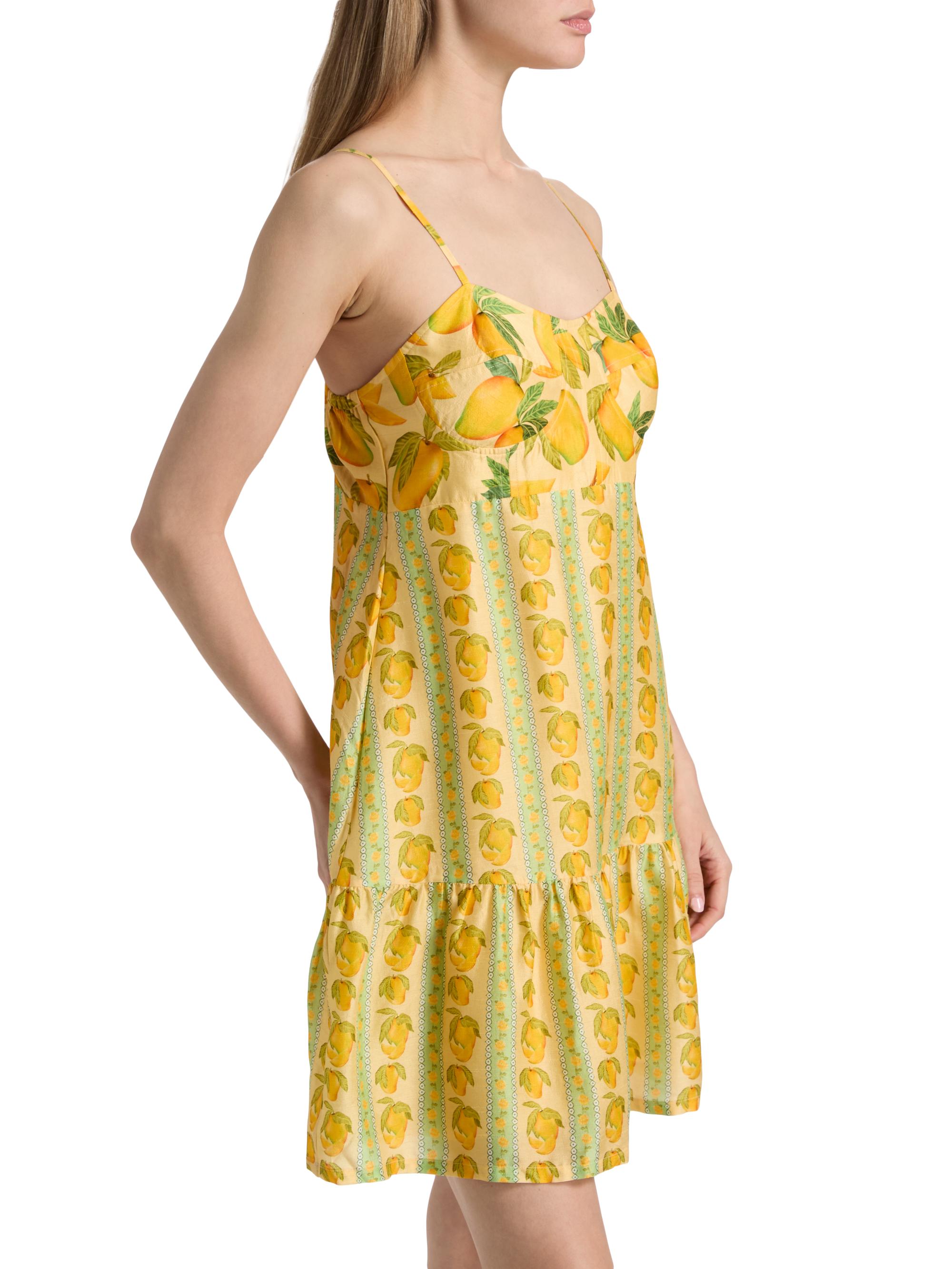 Verandah Ammama Corset Mango-Print Minidress | Saks Fifth Avenue