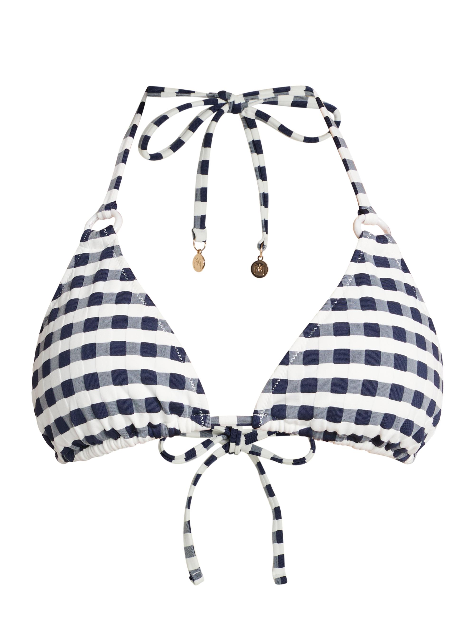 Milly Women's Cottage Gingham Bikini Top - Navy