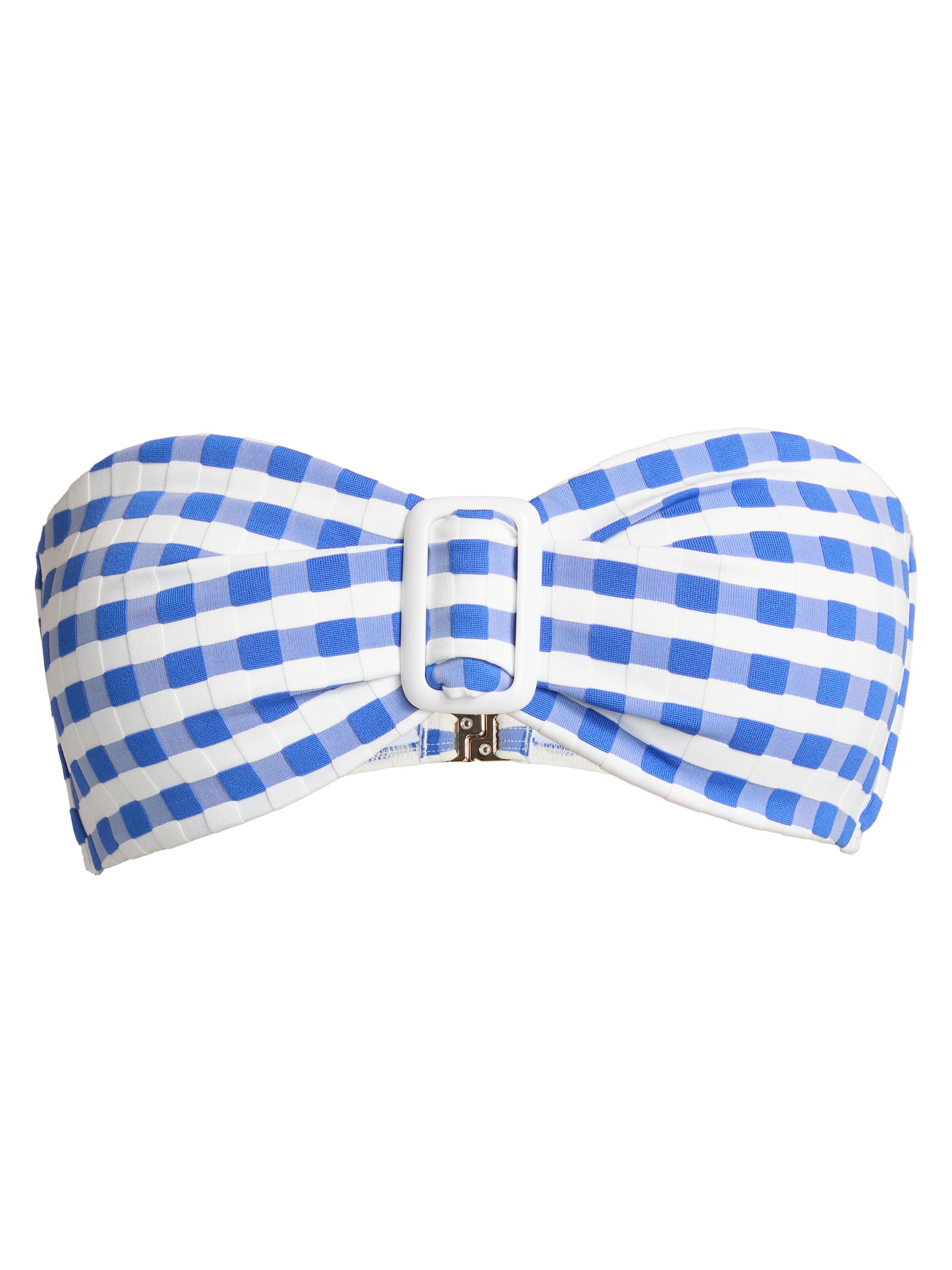 Milly Women's Margot Gingham Bandeau Bikini Top - Blue