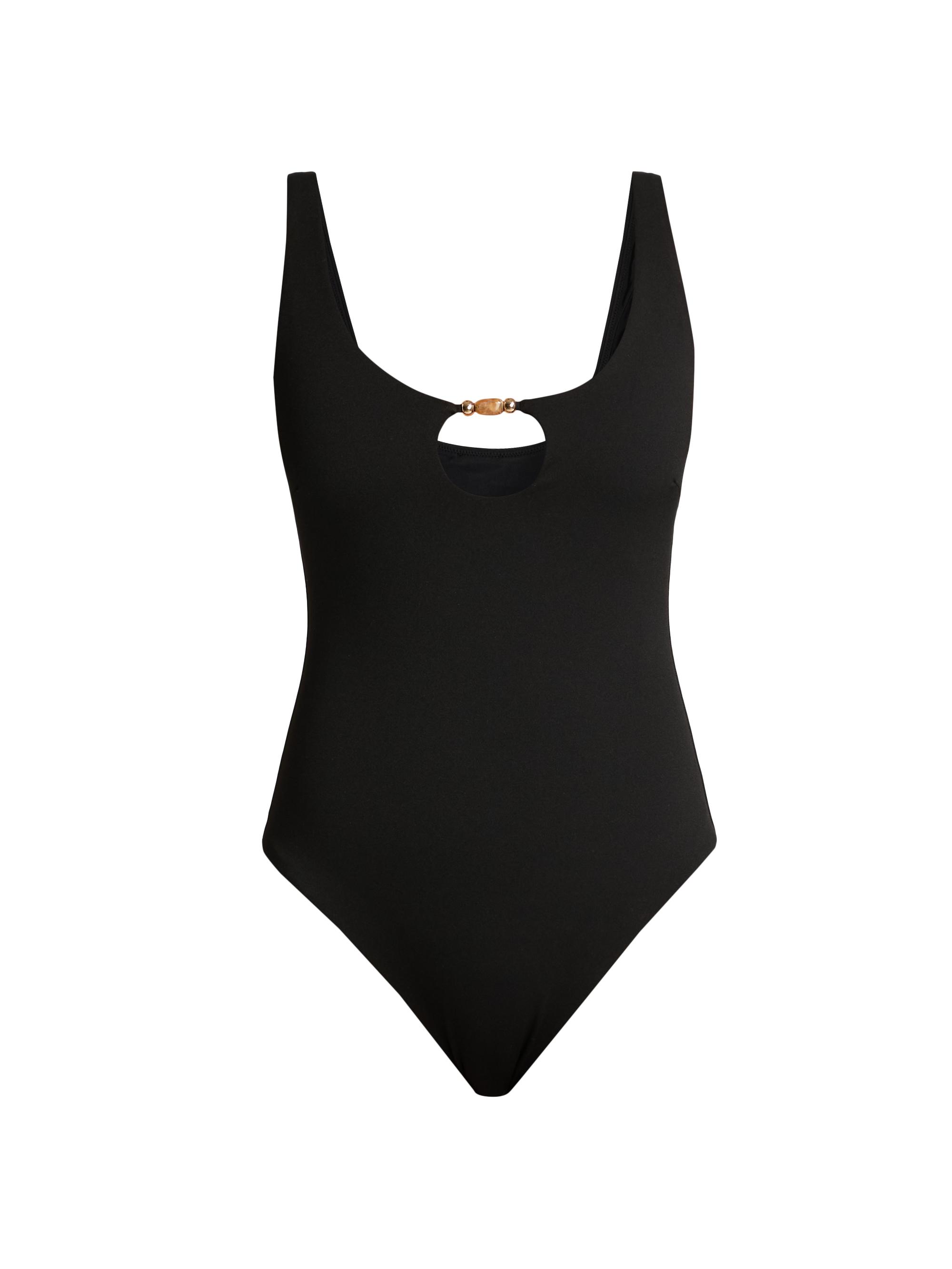 Milly Women's Beaded One-Piece Swimsuit - Black