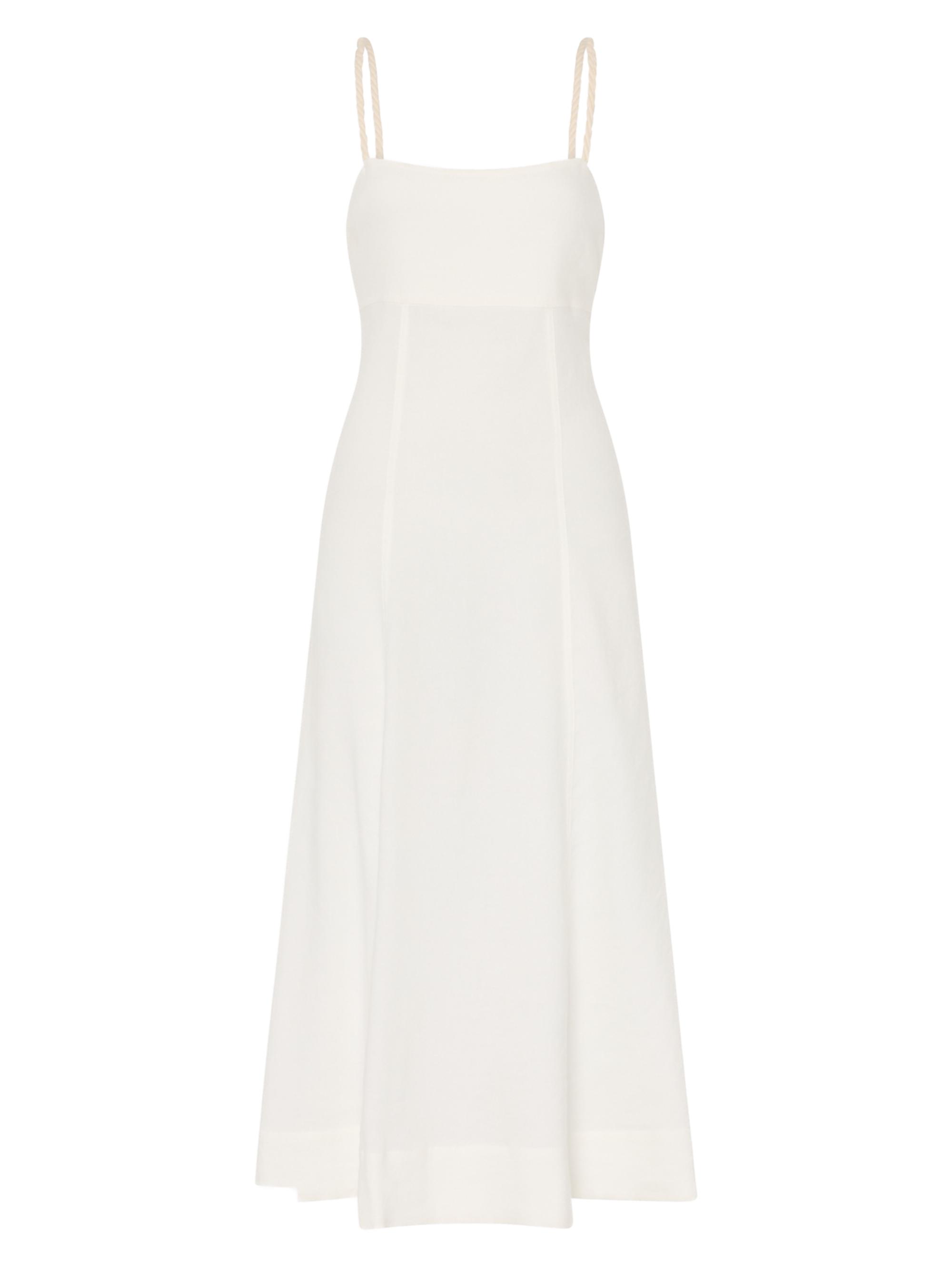 Milly Women's Linen A-Line Midi-Dress - White