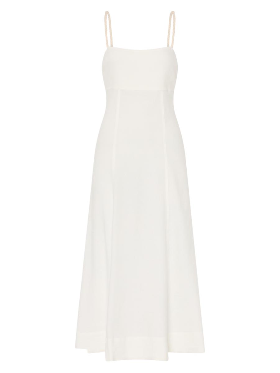 Milly Women's Linen A-line Midi-dress In White