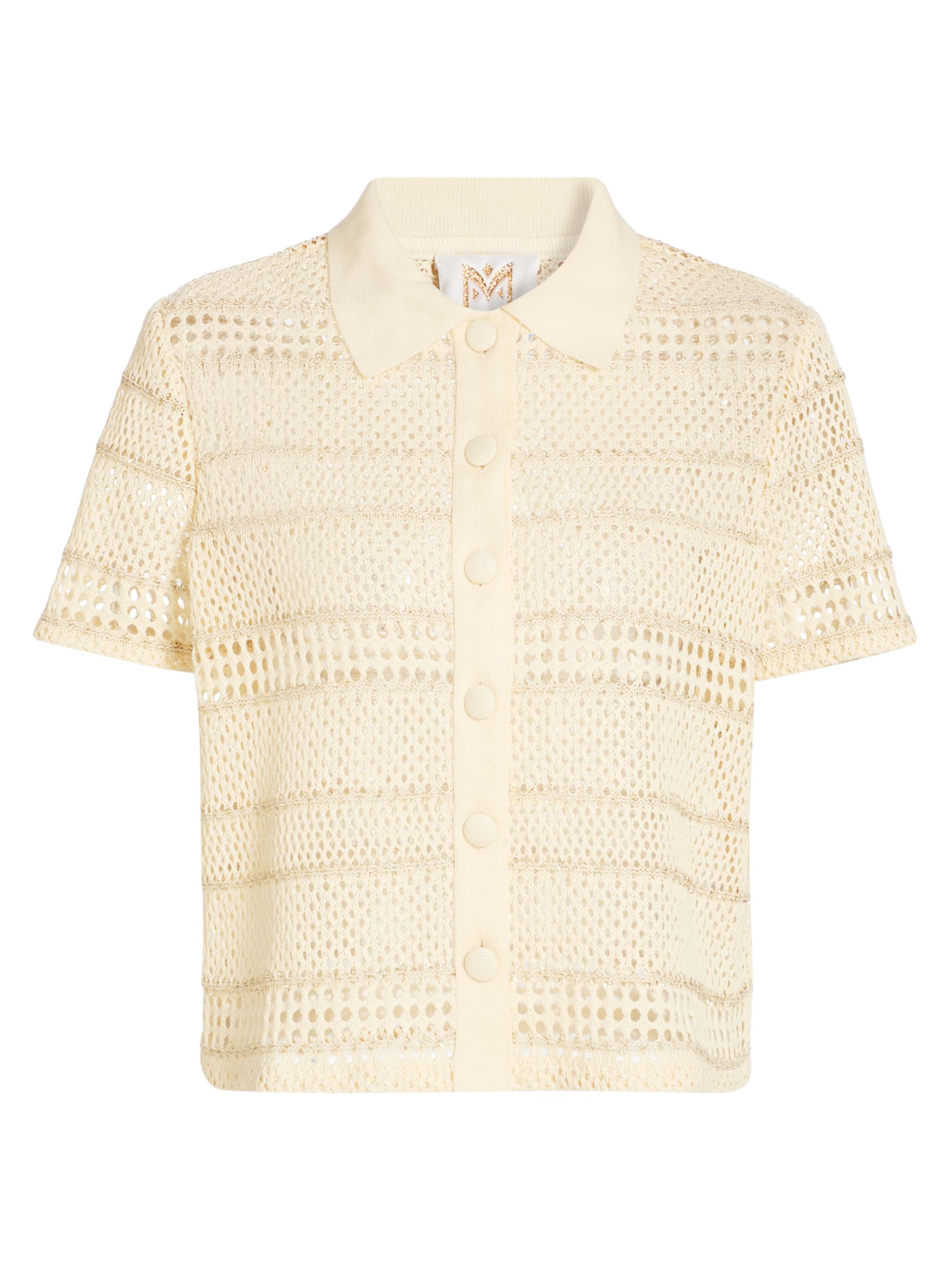 Milly Sequined Crochet Cotton Short-Sleeve Top | Saks Fifth Avenue