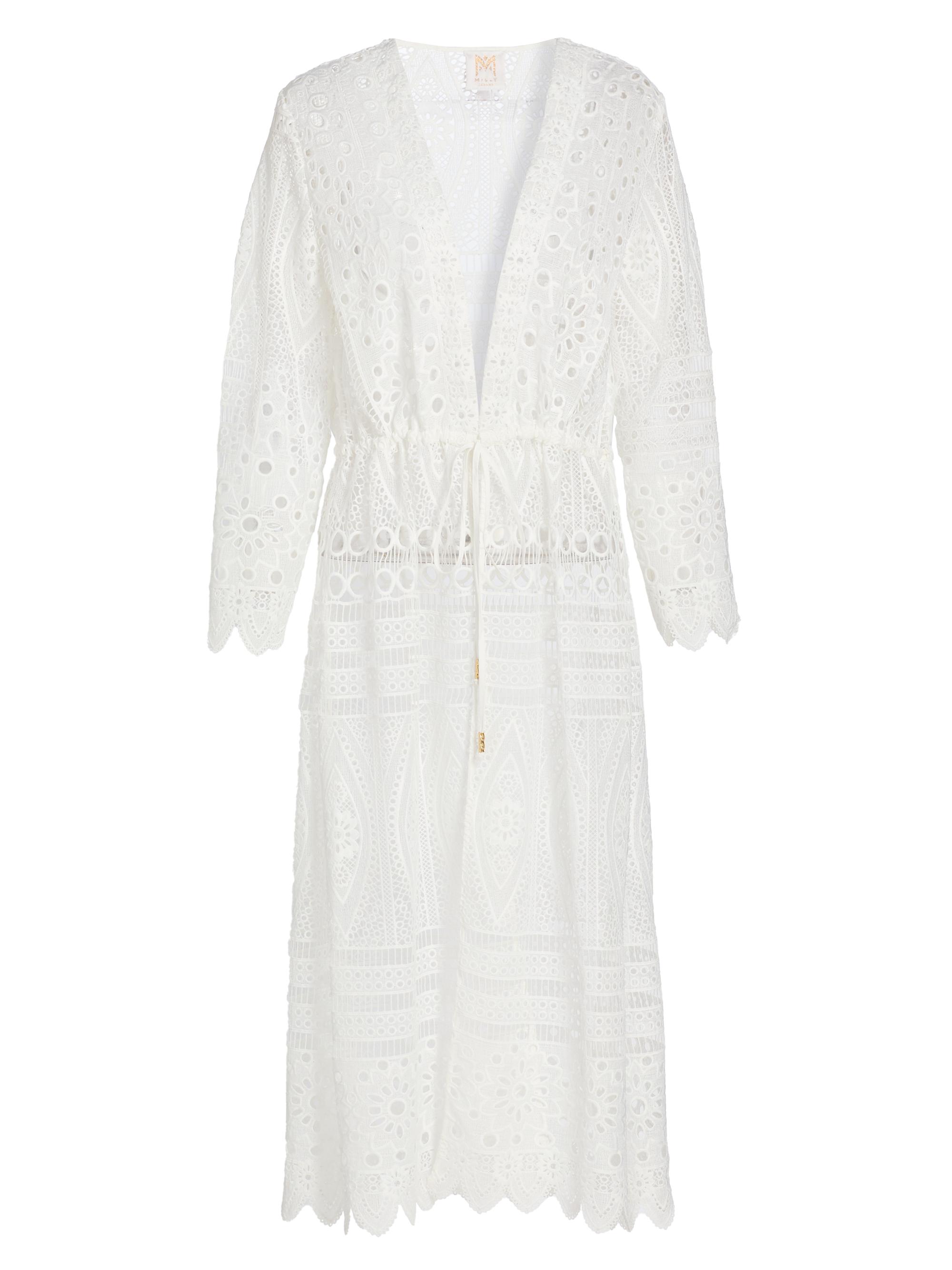 Milly Women's Lace Cover-Up Midi-Dress - White