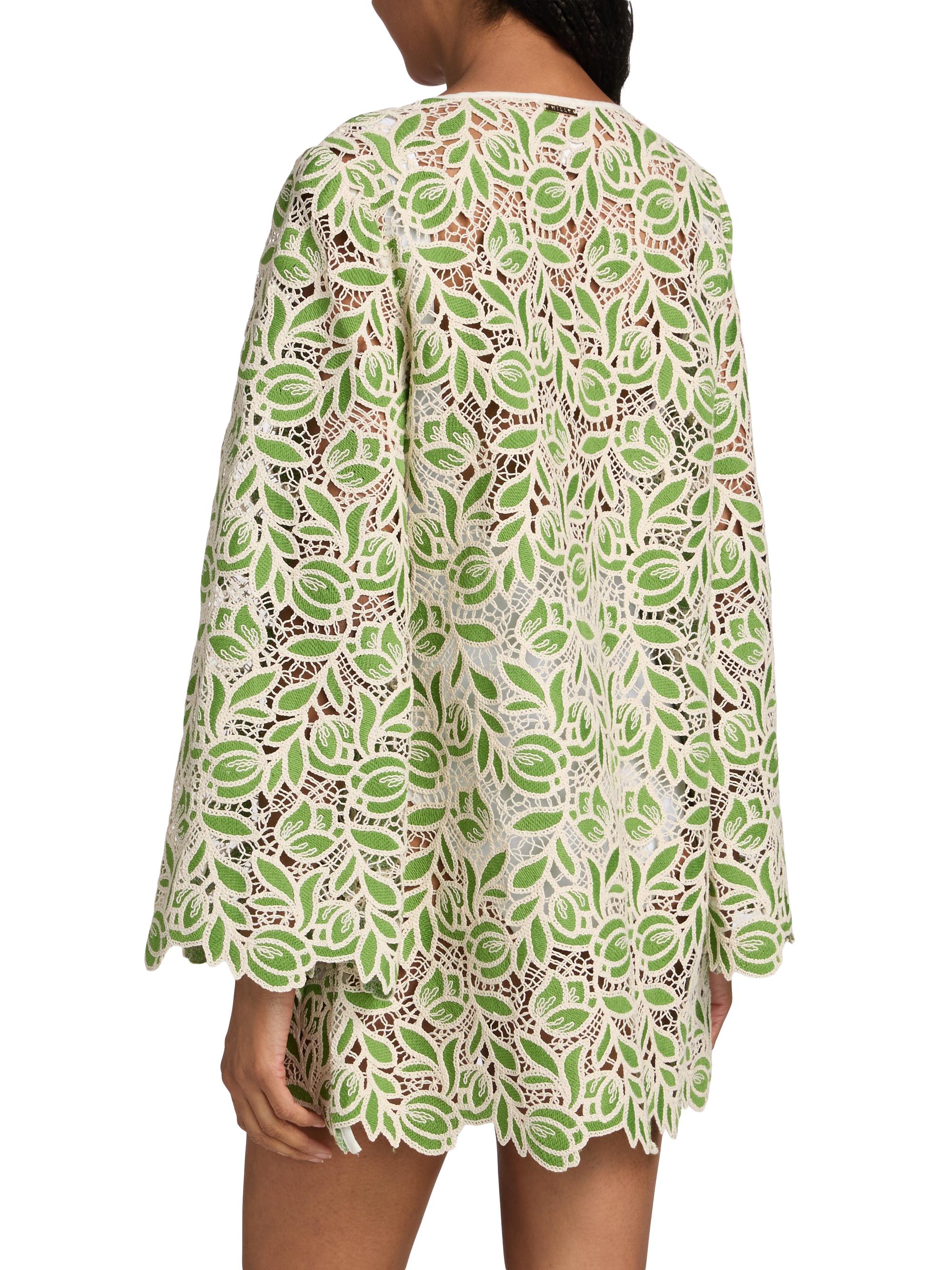 Milly Green Leaf Cotton-Blend Cover-Up Minidress | Saks Fifth Avenue