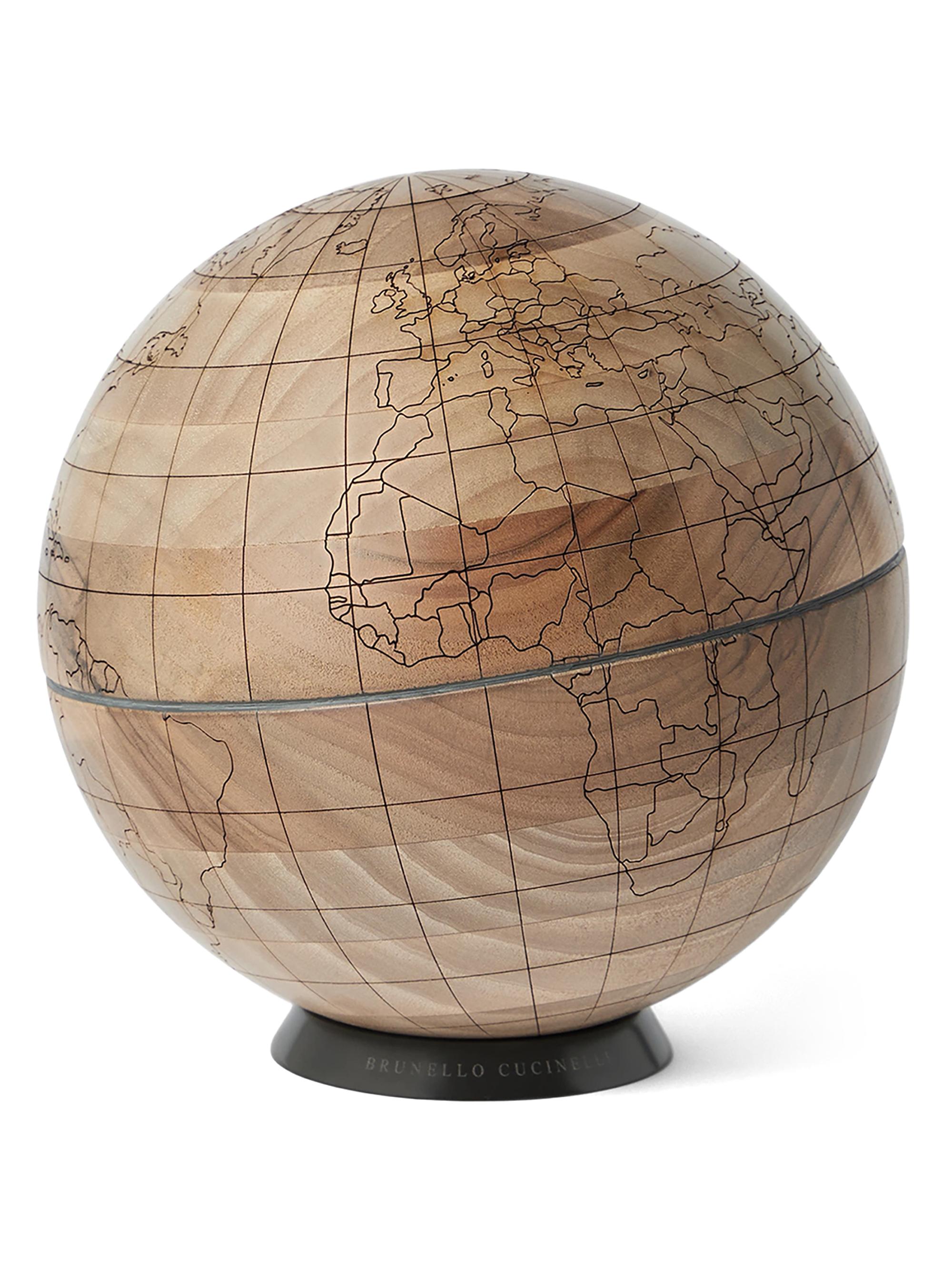 Brunello Cucinelli Walnut Wood and Krion Globe - Light Brown