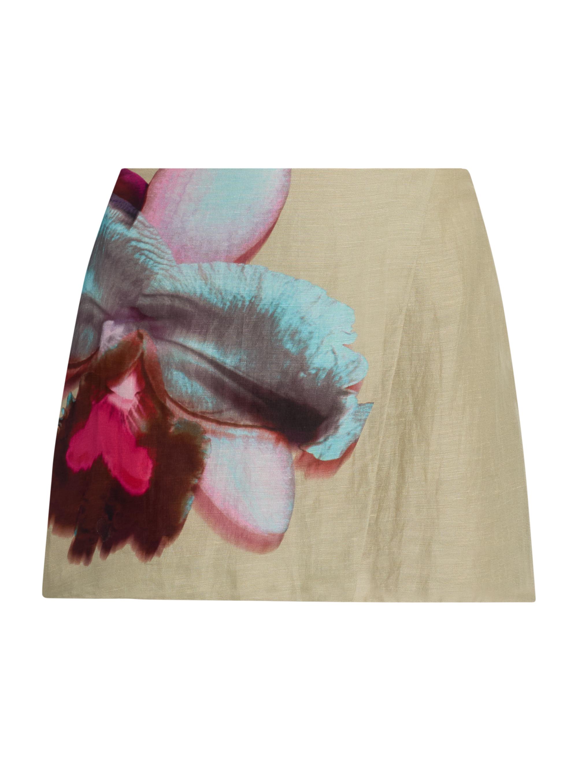Amur Women's Orielle Linen-Silk Asymmetric Miniskirt - Sage Orchid