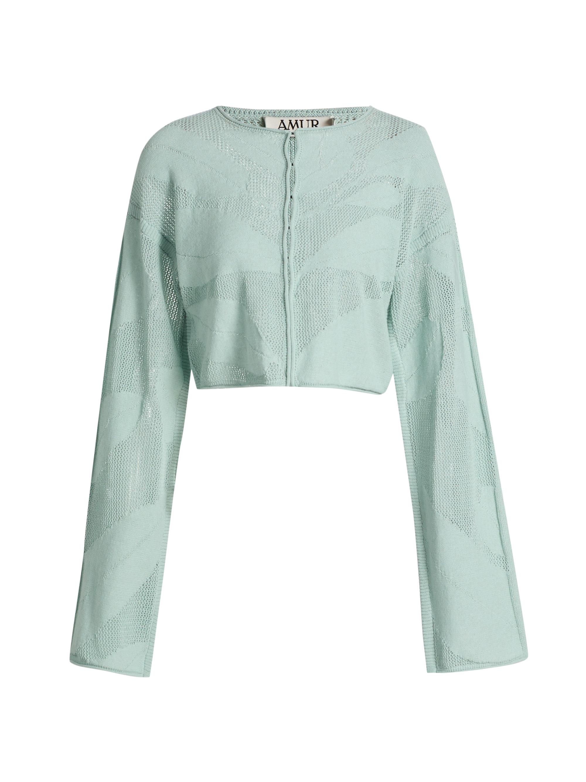 Amur Women's Nyra Relaxed Crop Knit Cardigan - Sage Petal