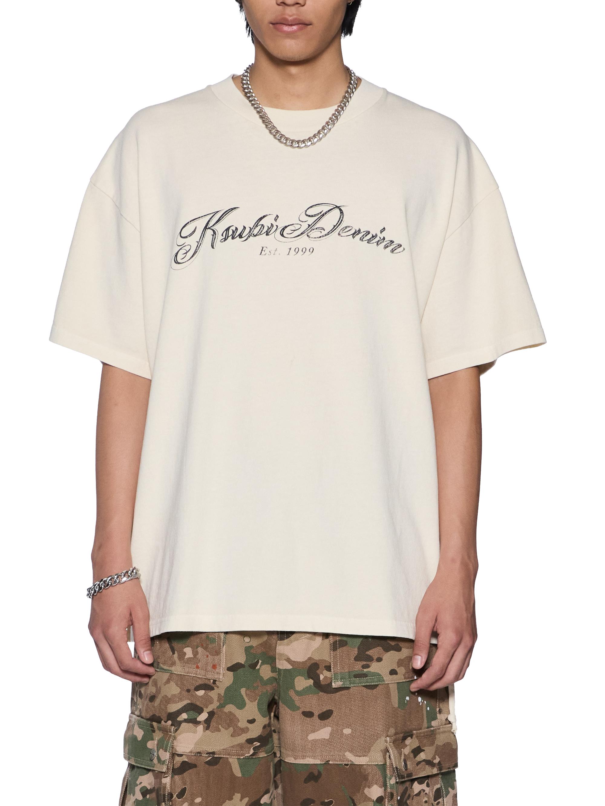 Ksubi Men's Future Memory Life Ekcess Logo Crewneck T-Shirt - Natural