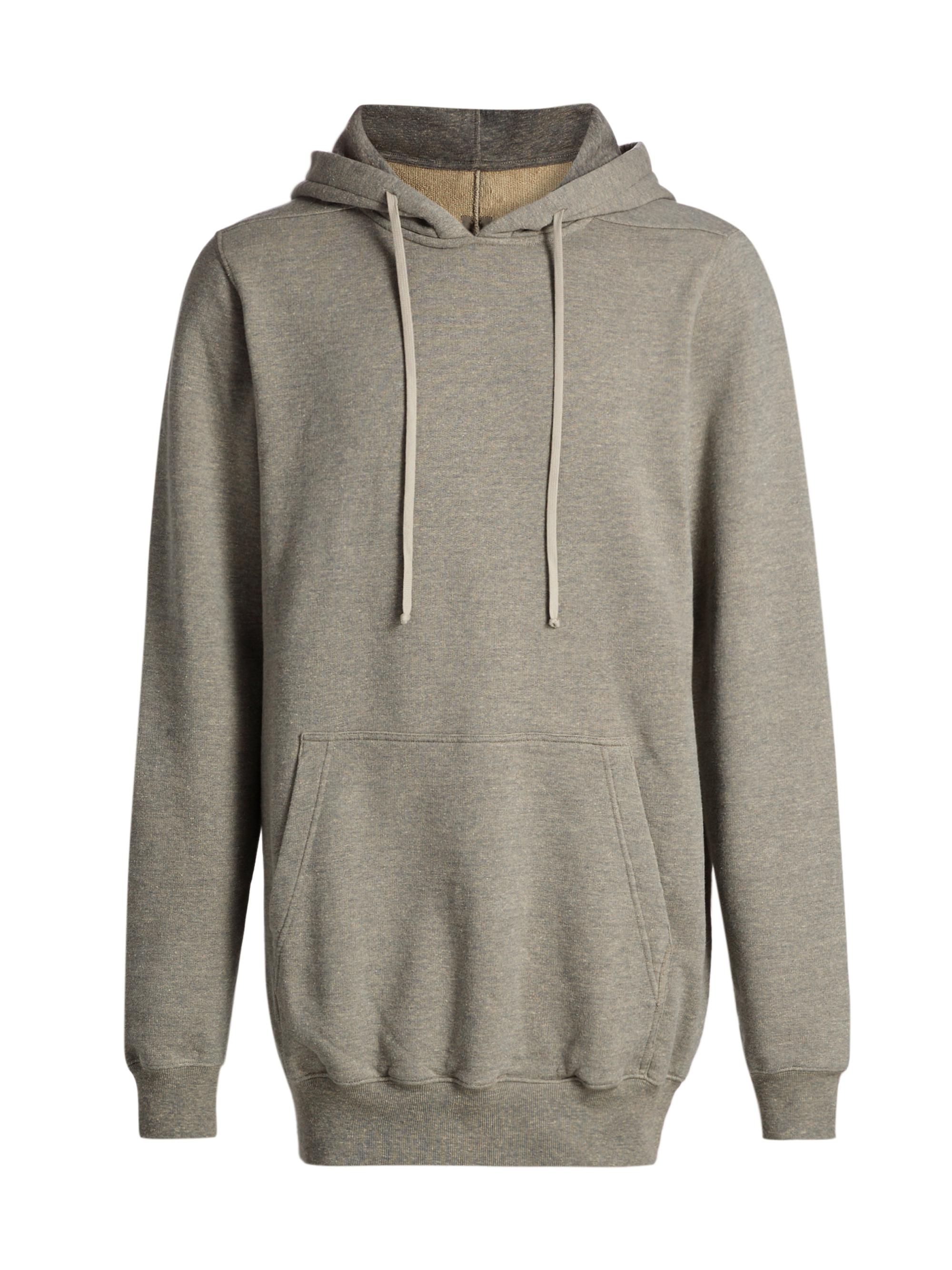 DRKSHDW by Rick Owens Men's Felpa Elongated Hoodie - Grey Melange