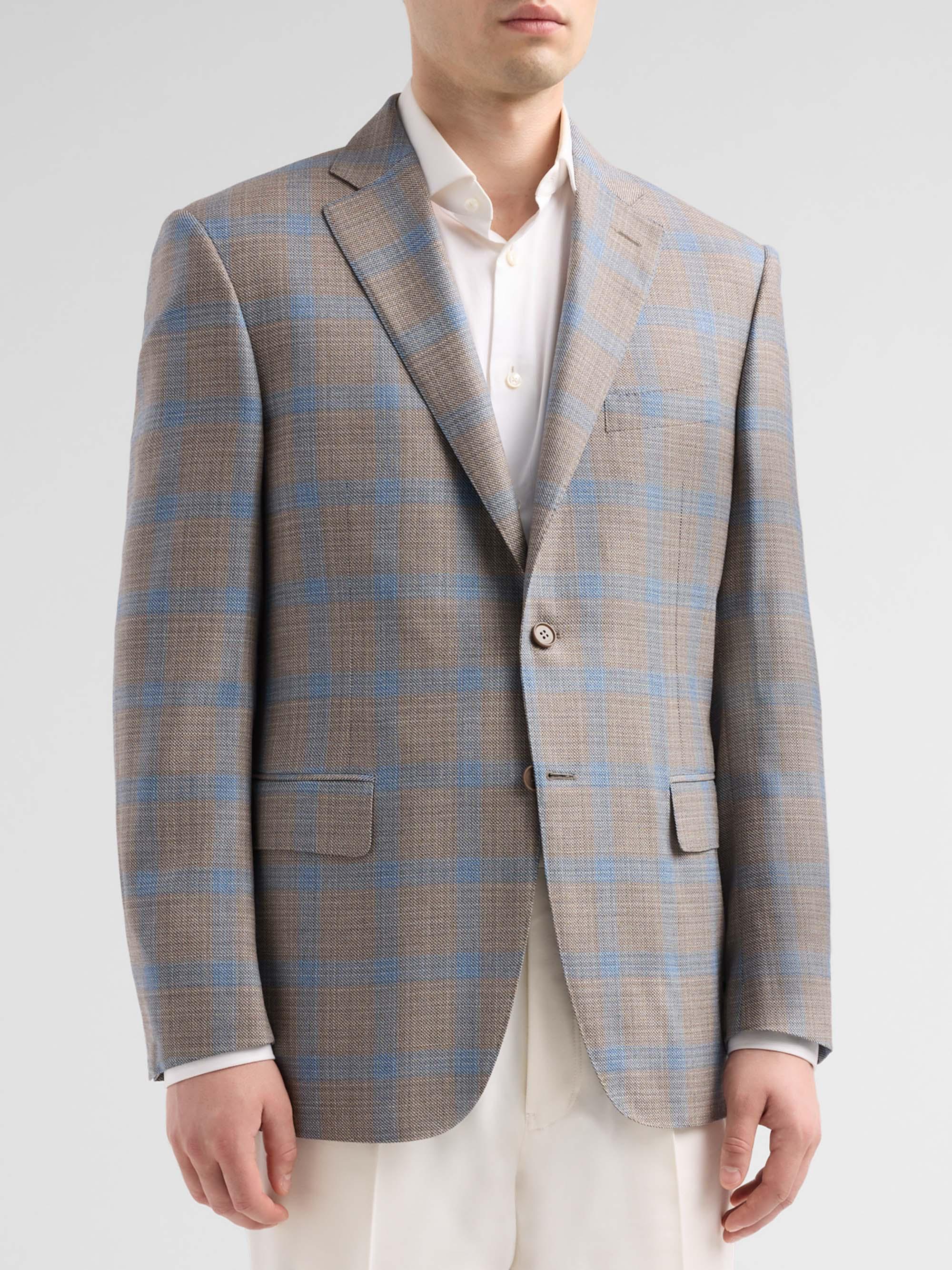 Canali Men's Plaid Wool Sport Coat - Tan | Thumbnail 4