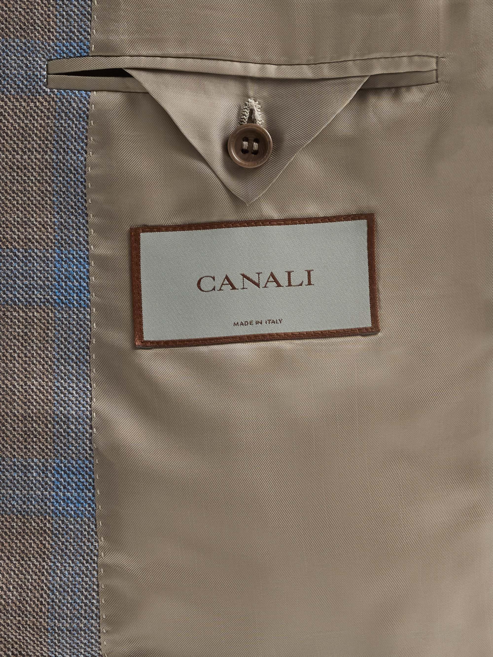 Canali Men's Plaid Wool Sport Coat - Tan | Thumbnail 6