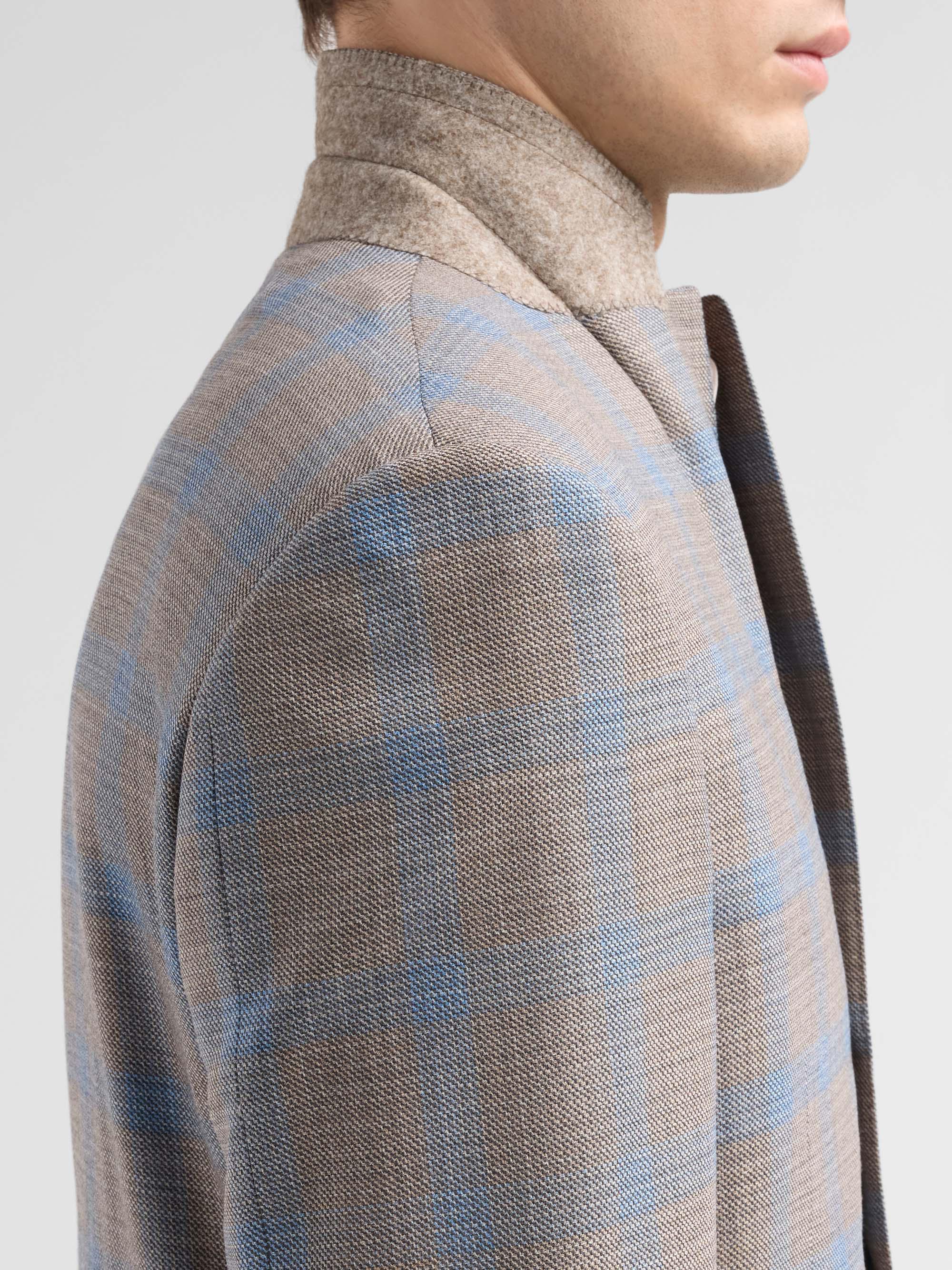 Canali Men's Plaid Wool Sport Coat - Tan | Thumbnail 7