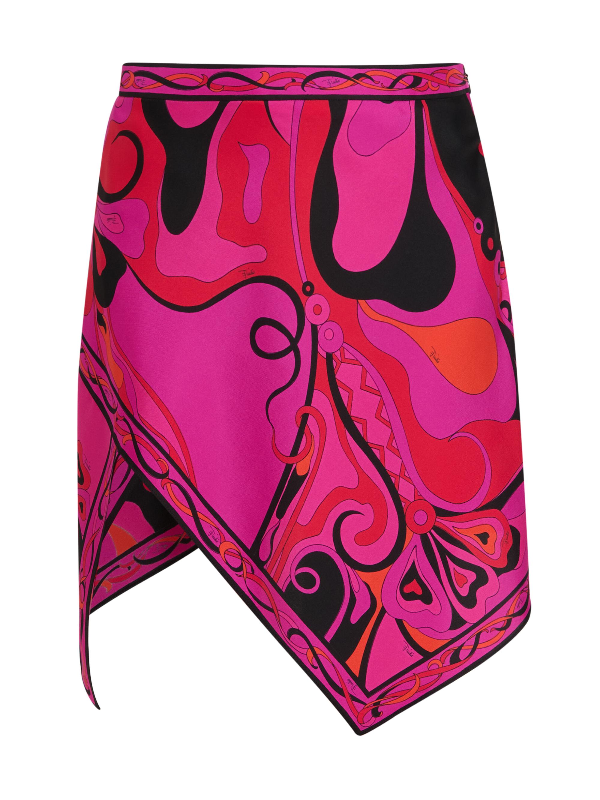 Pucci Women's L'Alba Printed Silk Twill Miniskirt - Fuchsia Black
