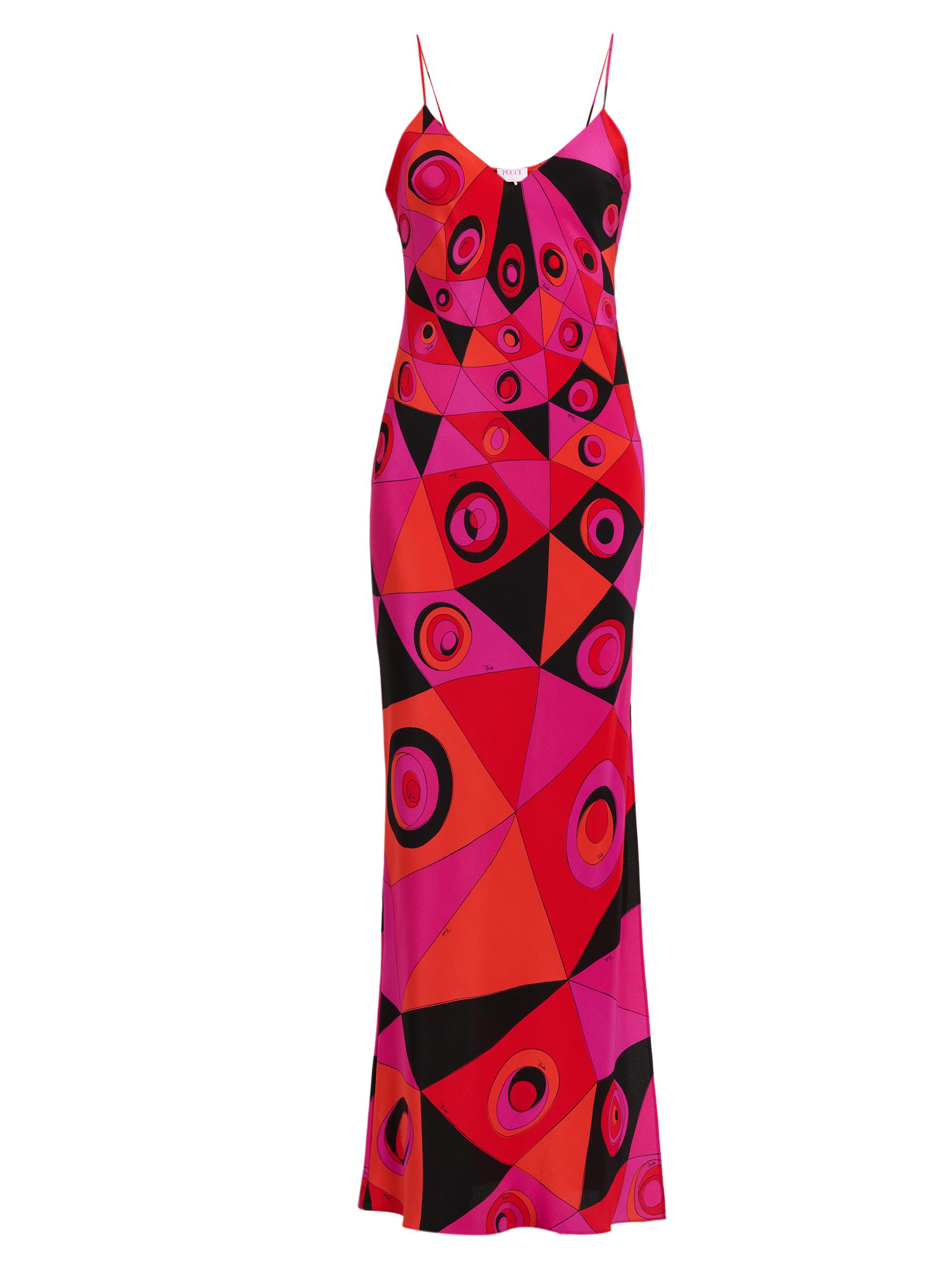Pucci Women's L'Alba Printed Crepe de Chine Silk Maxi Dress - Fuchsia Black