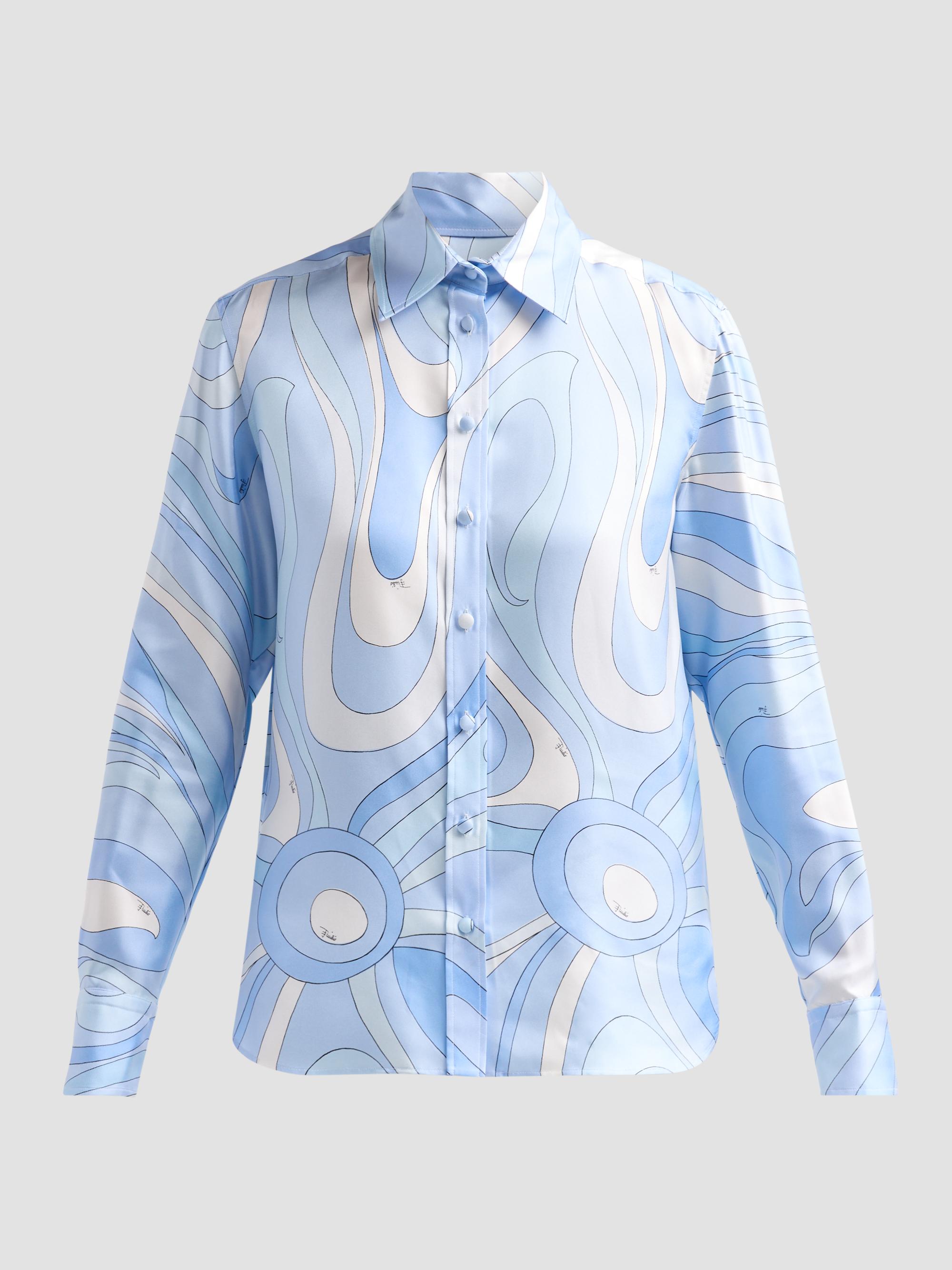 Pucci Women's L'Alba Silk Twill Shirt - Pale Blue | Thumbnail 6