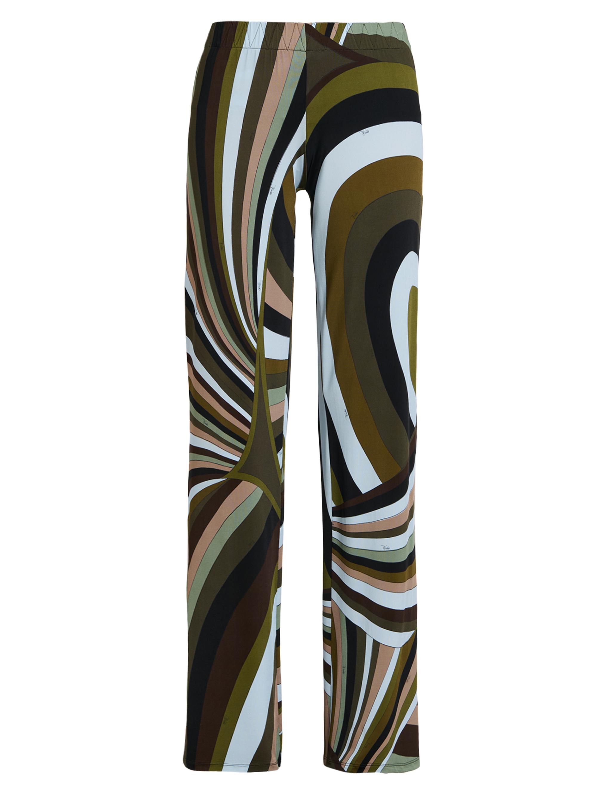 Pucci Women's L'Alba Printed Jersey Satin Regular-Fit Pants - Khaki Blue