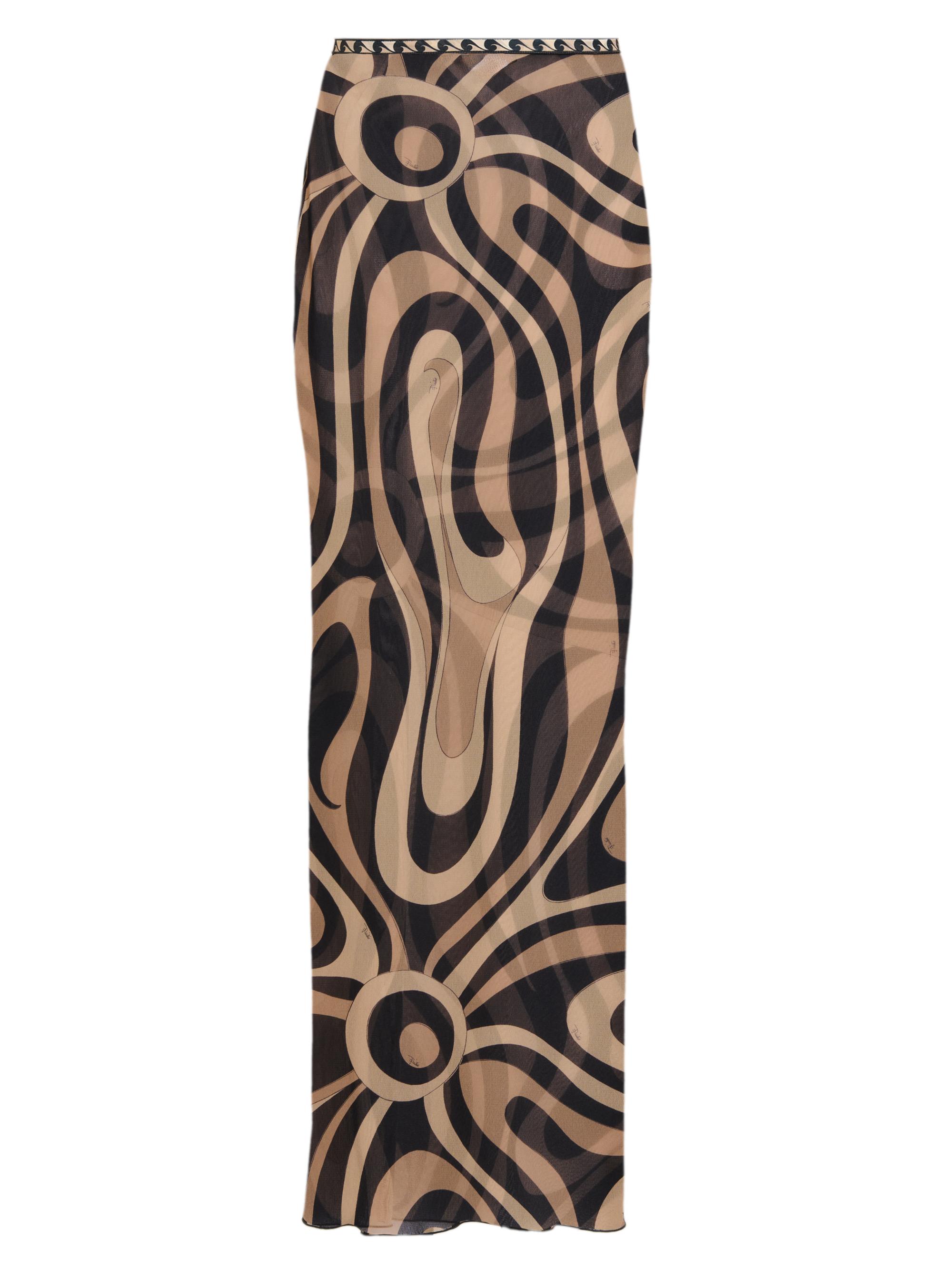 Pucci Women's L'Alba Printed Tulle Maxi Skirt - Beige Nero