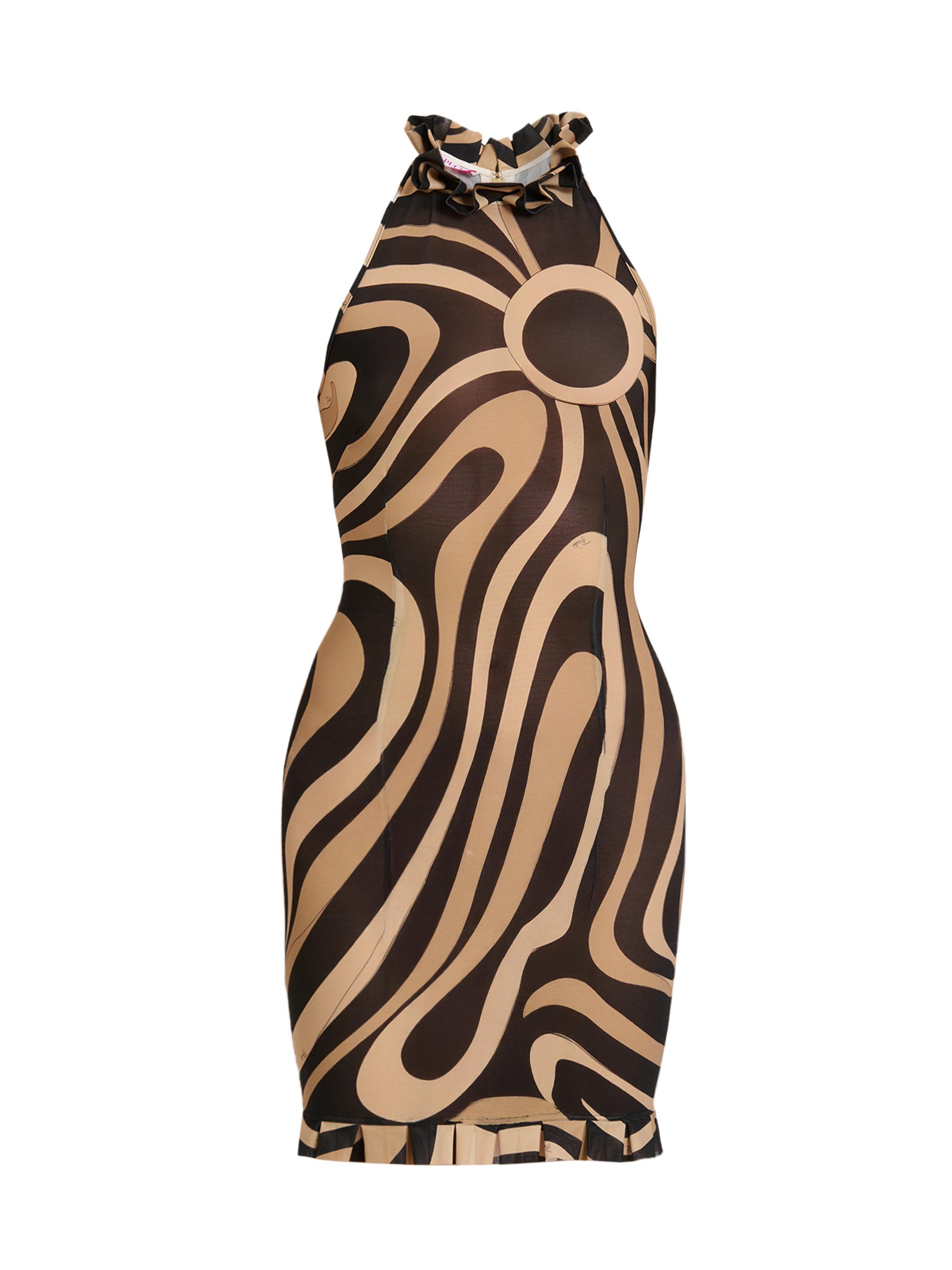 Pucci Women's L'Alba Printed Mesh Minidress - Beige Nero