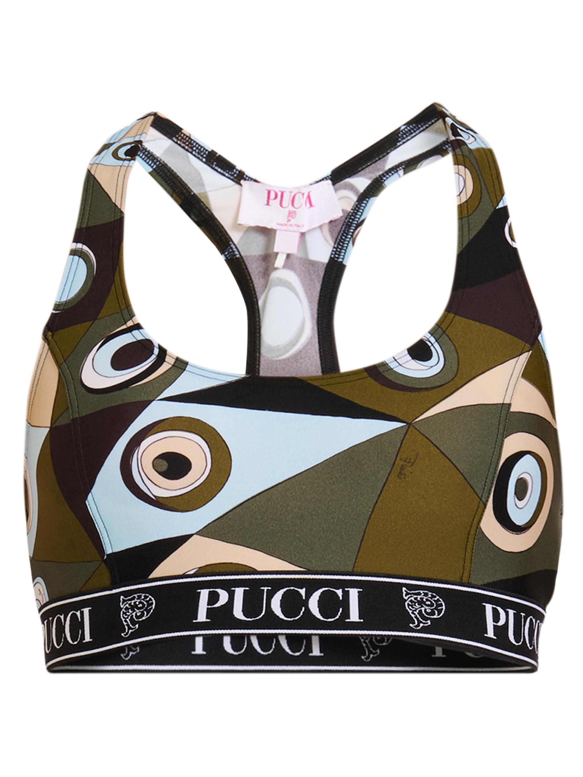 Pucci Women's L'Alba Printed Stretch Sports Bra - Khaki Blue