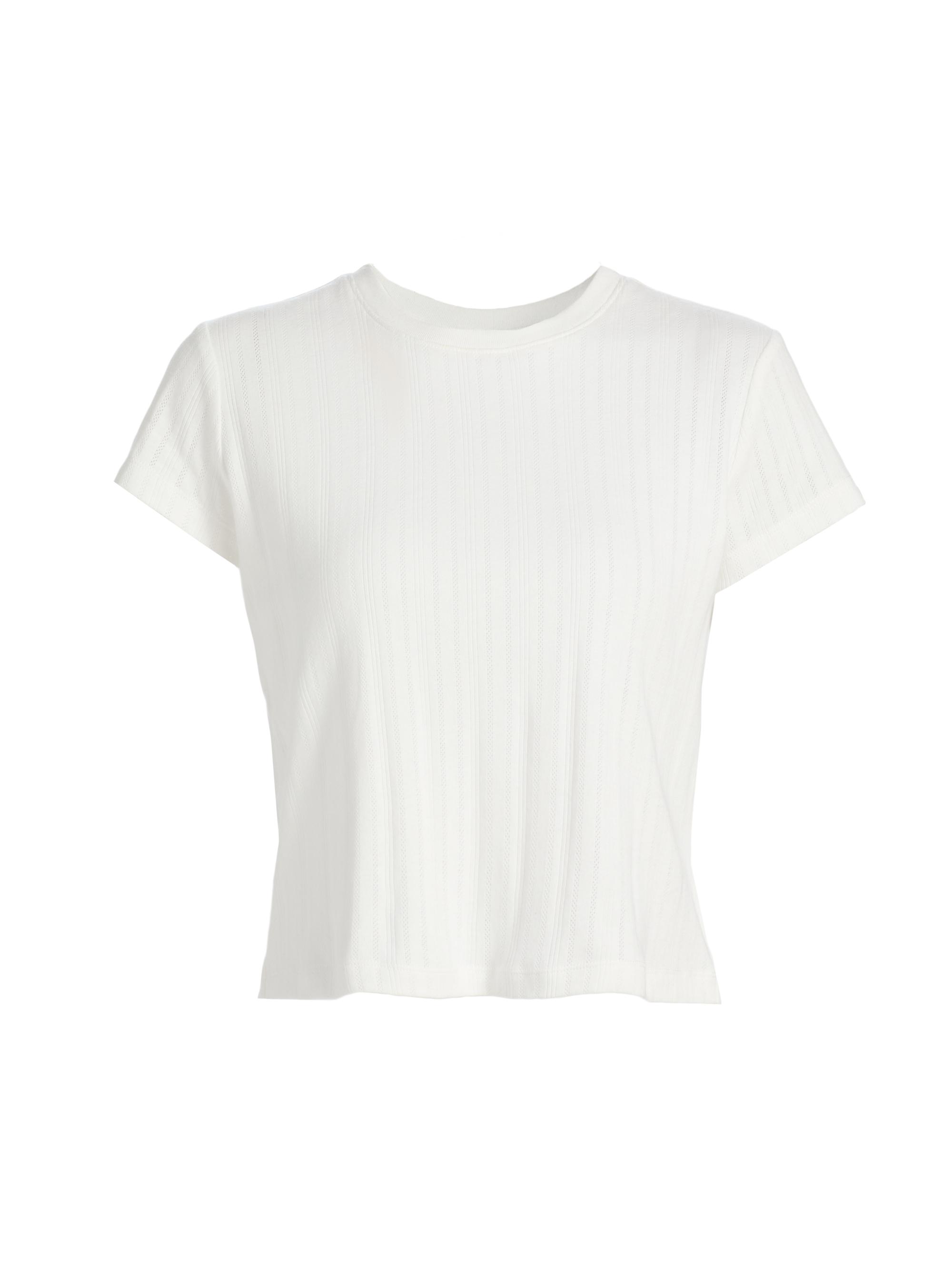 AG Jeans Women's Sadie Pointelle-Knit Cotton Top - Powder