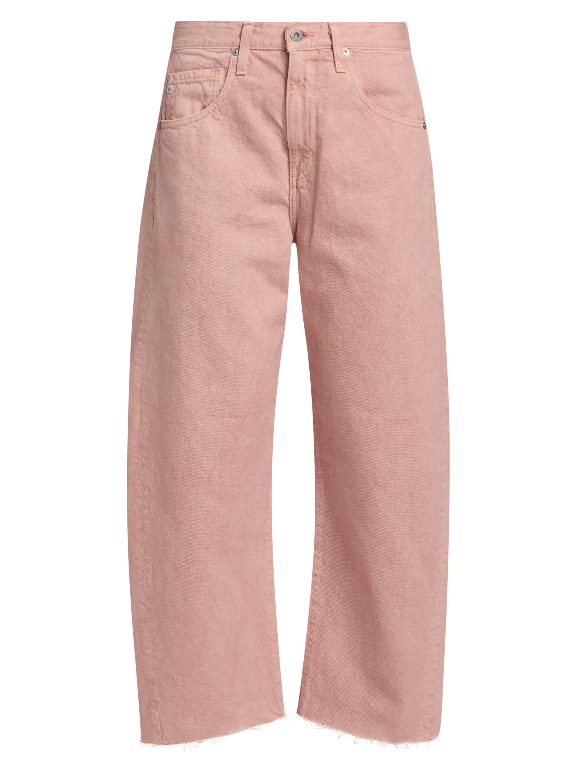 AG Jeans Women's Hattie Raw-Cut Crop Barrel Jeans - Sulfur Sparkling Rose | Thumbnail 8