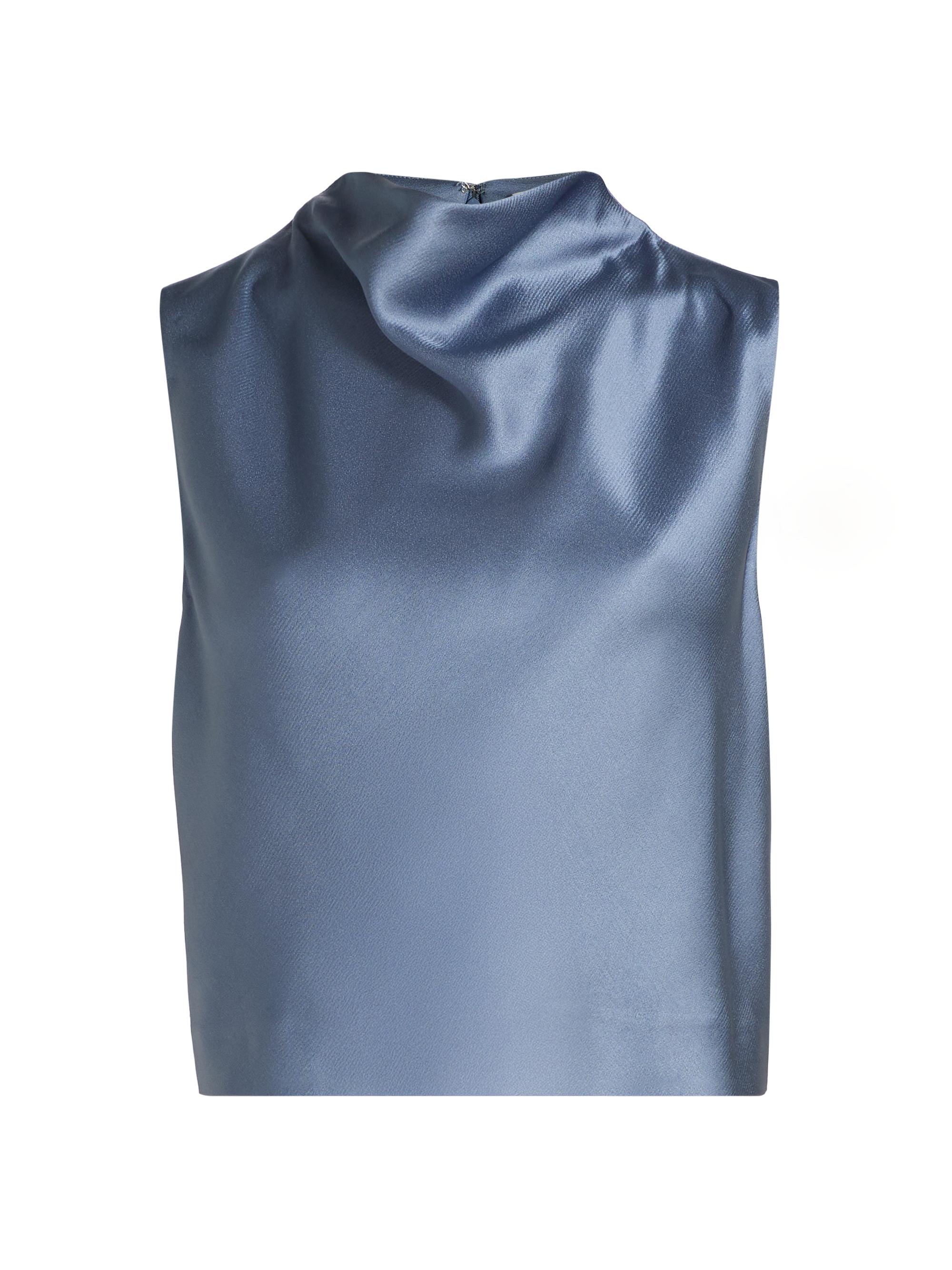 Satin Cowlneck Crop Top