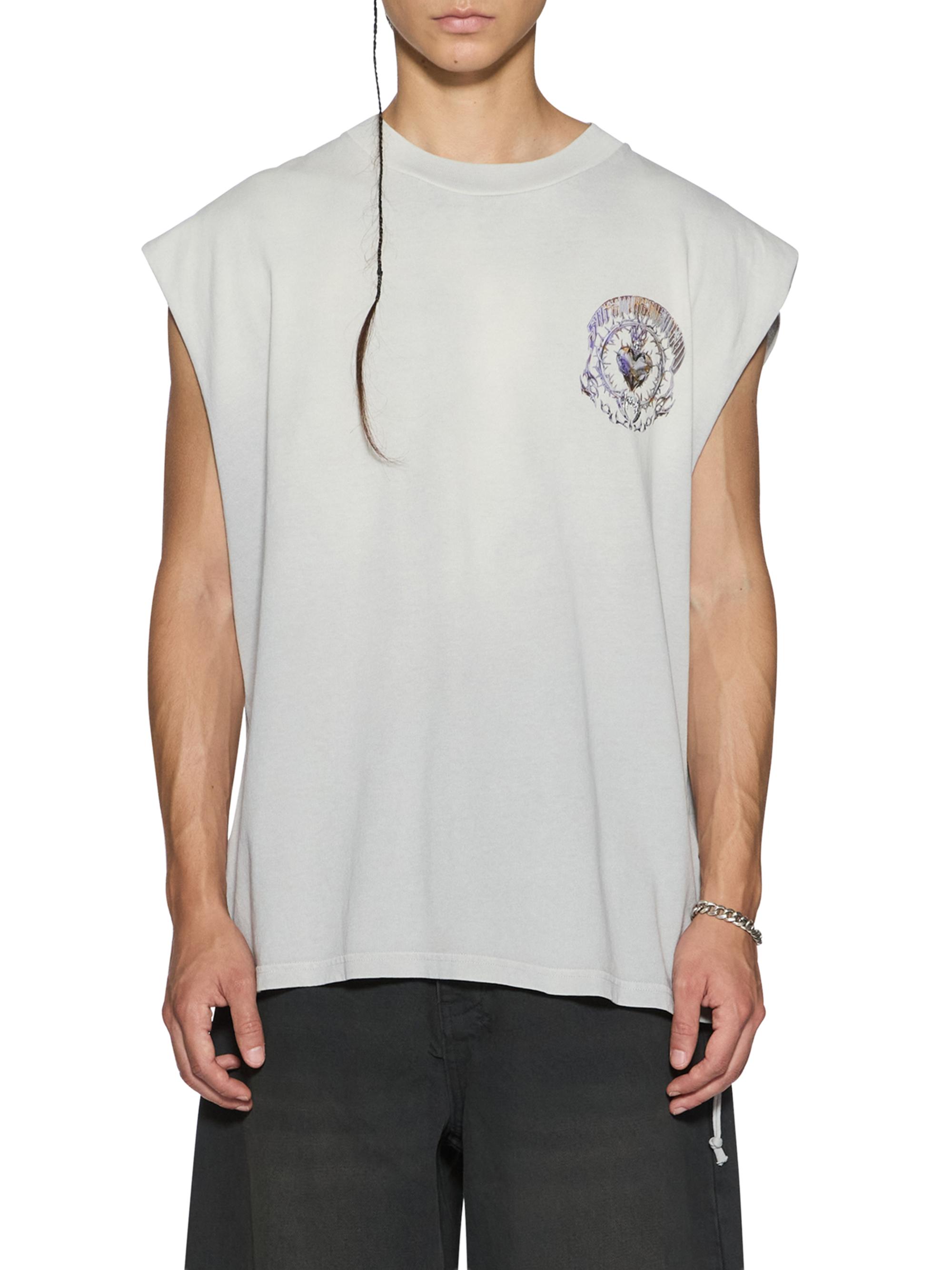Ksubi Men's Anguish Cut Off Printed Cotton Tank - Grey