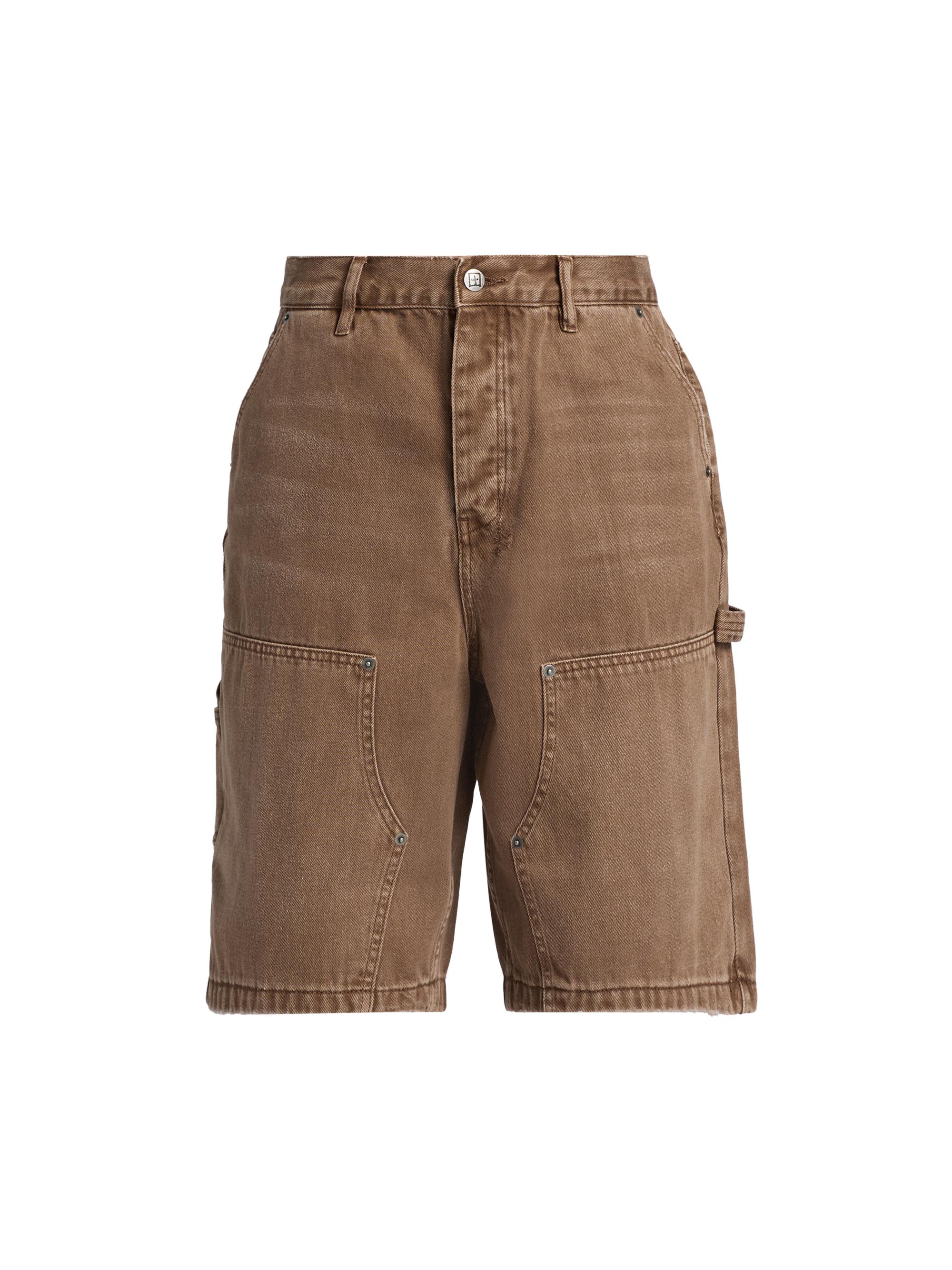Ksubi Men's Maxx Operator Wide-Leg Carpenter Jean Shorts - Brown