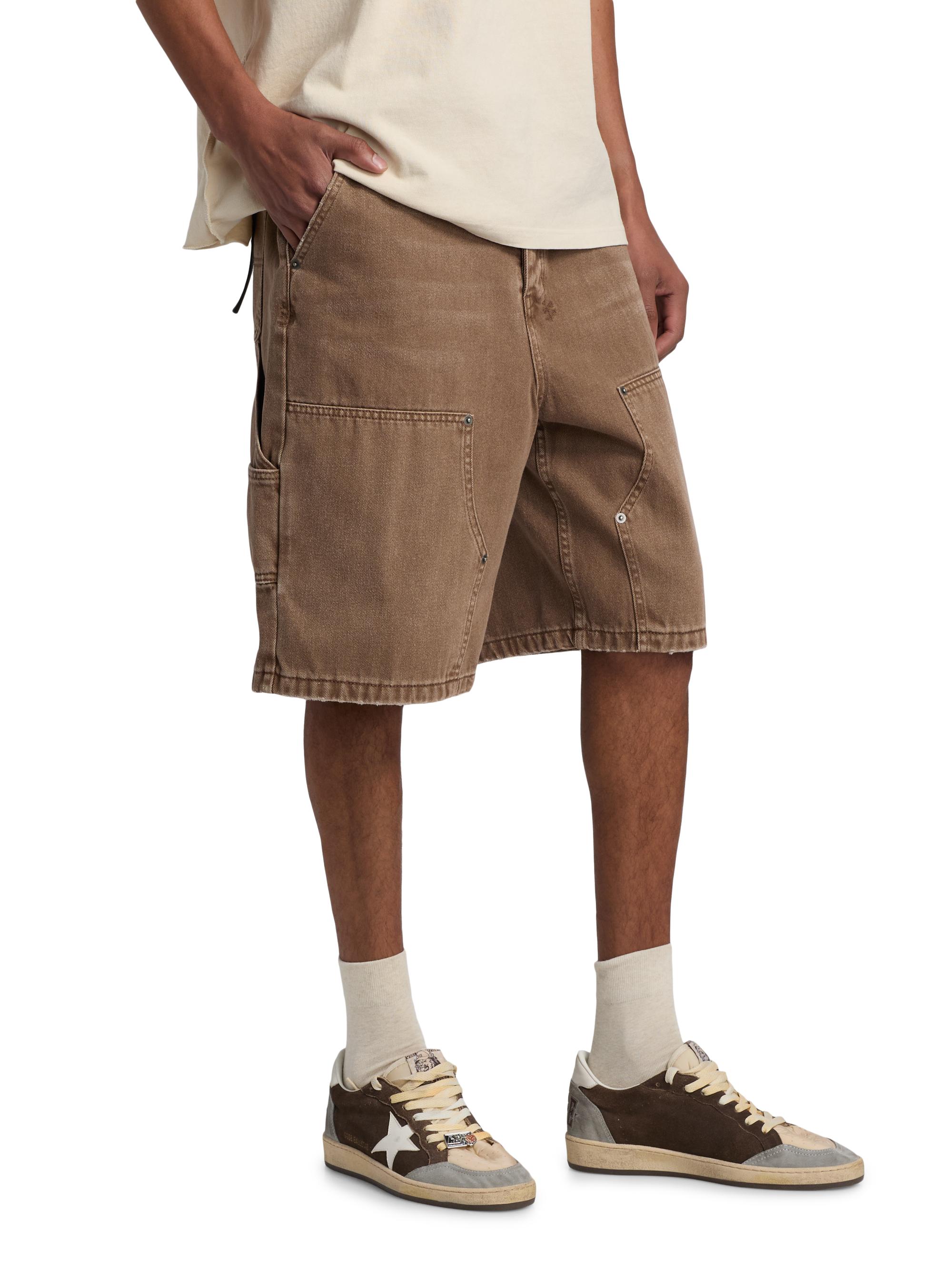 Ksubi Men's Maxx Operator Wide-Leg Carpenter Jean Shorts - Brown | Thumbnail 4