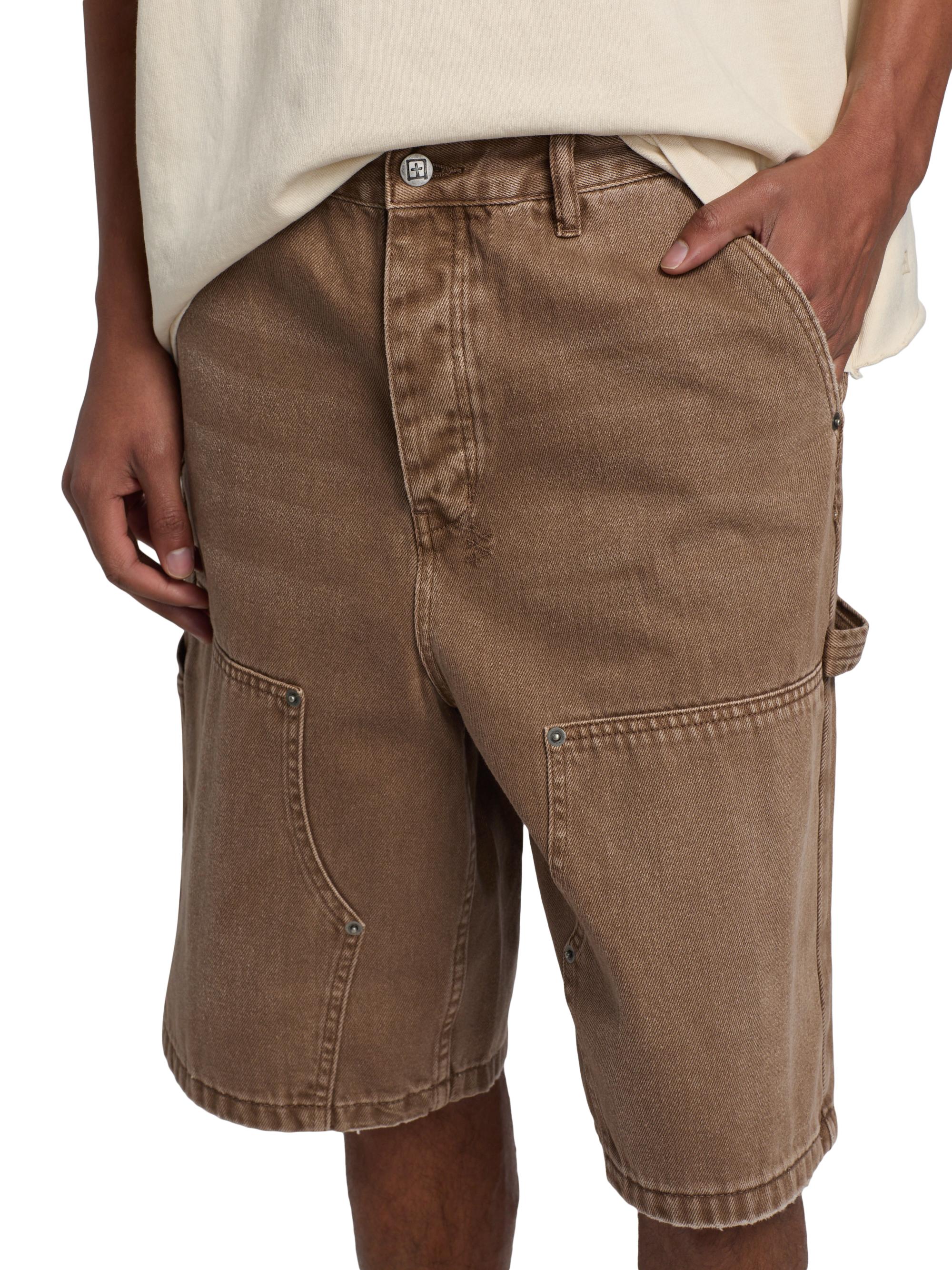 Ksubi Men's Maxx Operator Wide-Leg Carpenter Jean Shorts - Brown | Thumbnail 6